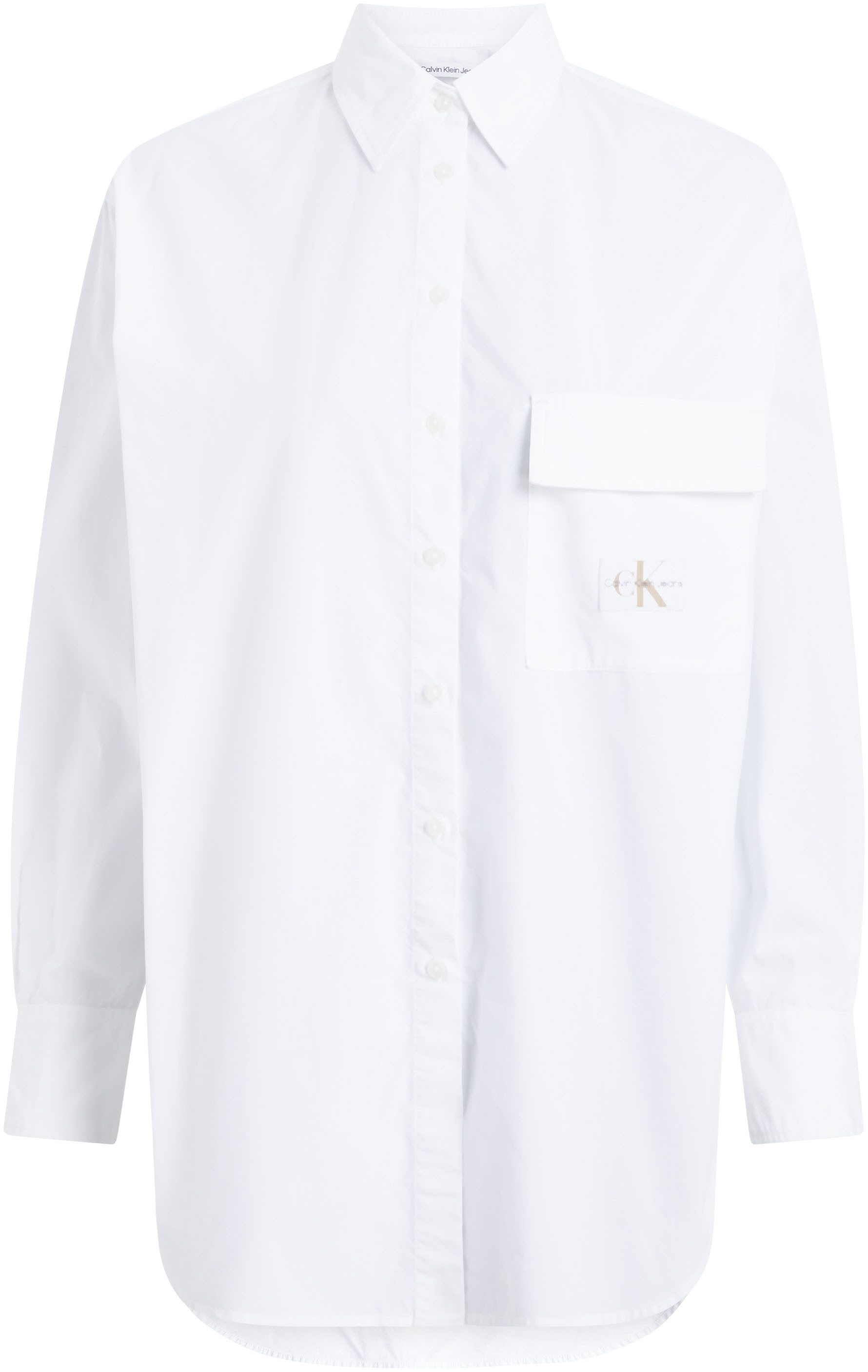 Calvin Klein Lange blouse LONG COTTON UTILITY LS SHIRT