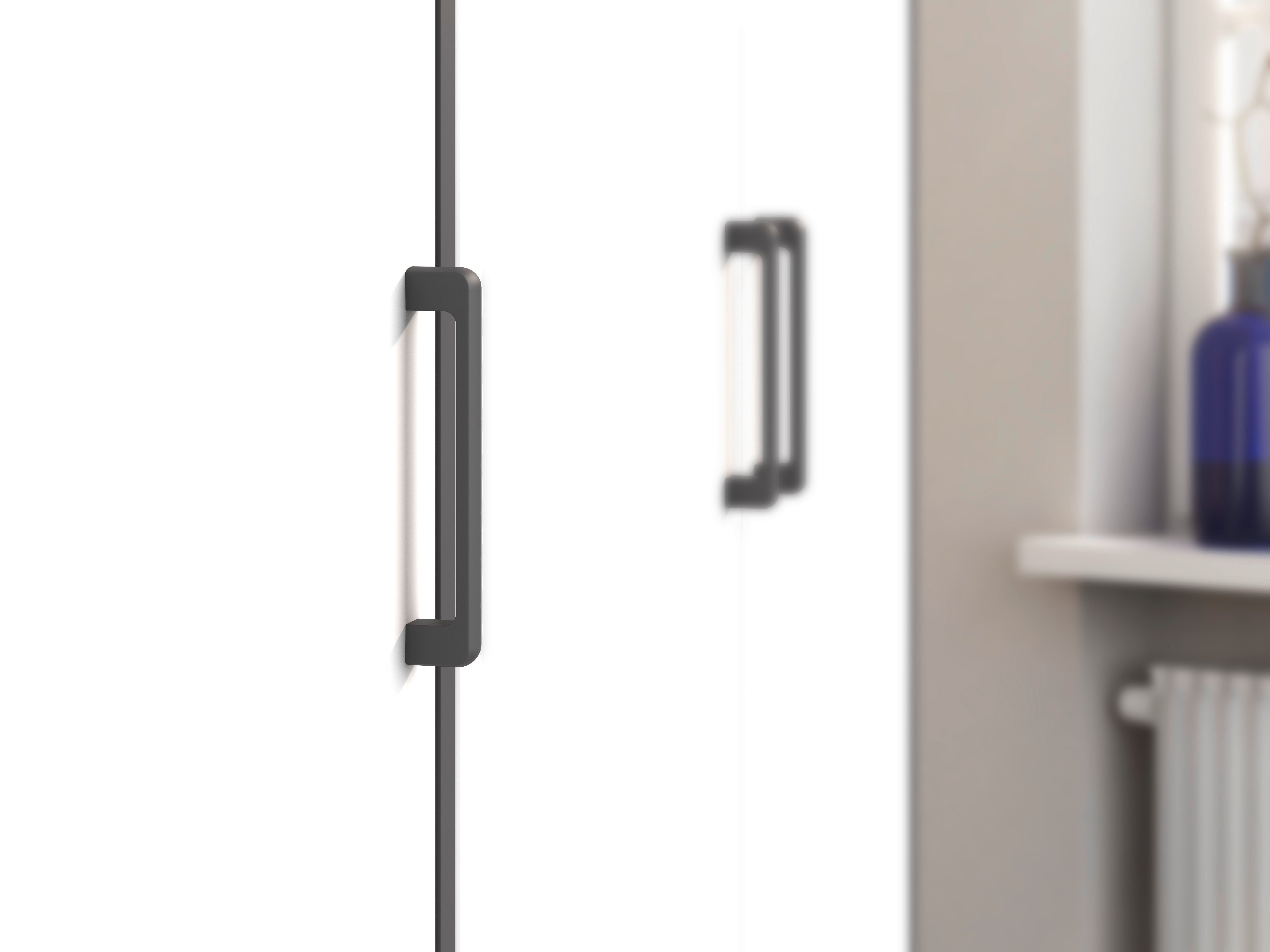 rauch Draaideurkast Kledingkast kast garderobe linnenkast VOYAGER moderne grepen in grijs metallic met buitenlades made in germany