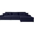 leger home by lena gercke hoekbank xxl venosa samengesteld uit modules, loungeachtig, zacht zitcomfort, in vele stofkwaliteiten en kleuren blauw