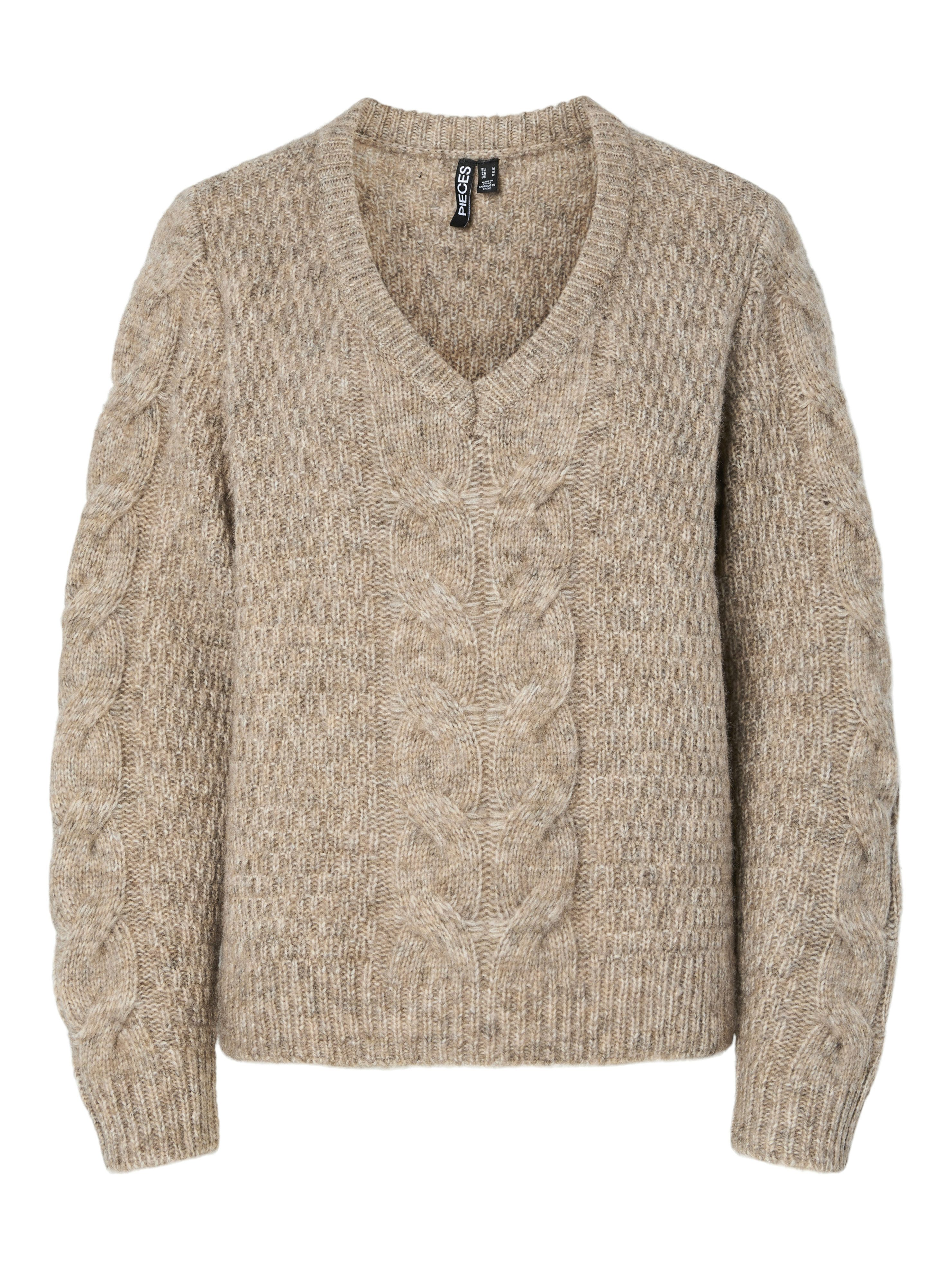 pieces Gebreide trui PCNINA LS V-NECK KNIT NOOS BC