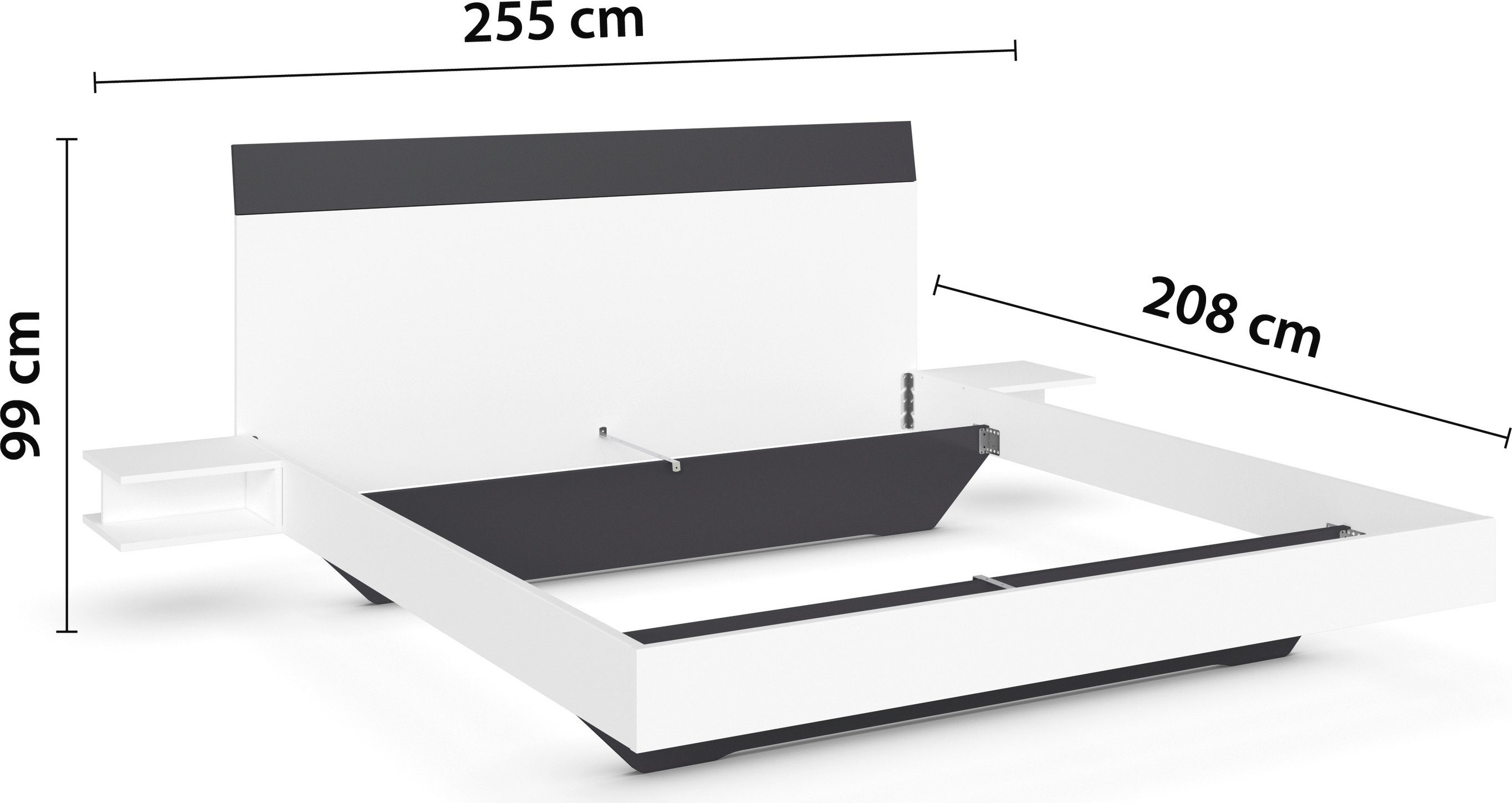 rauch Slaapkamerserie Monza met schuifdeurkast breedte 218 cm, bedcombinatie in 2 breedtes