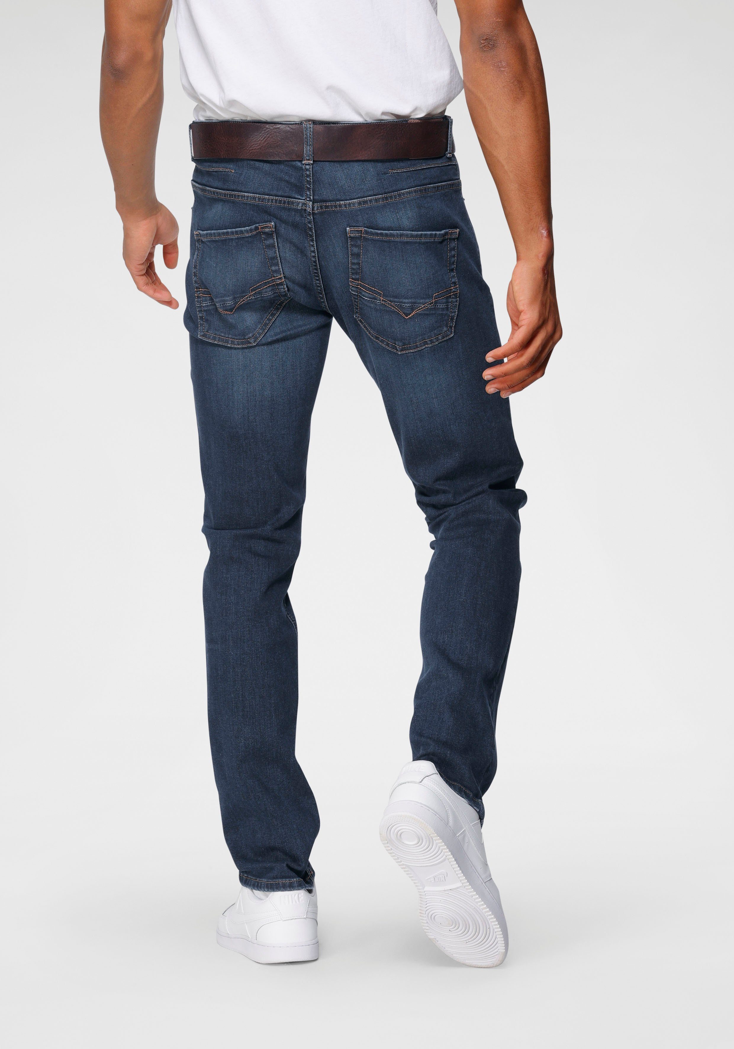 H.I.S Straight jeans DALE rechte broek, met used-effecten, lage taille