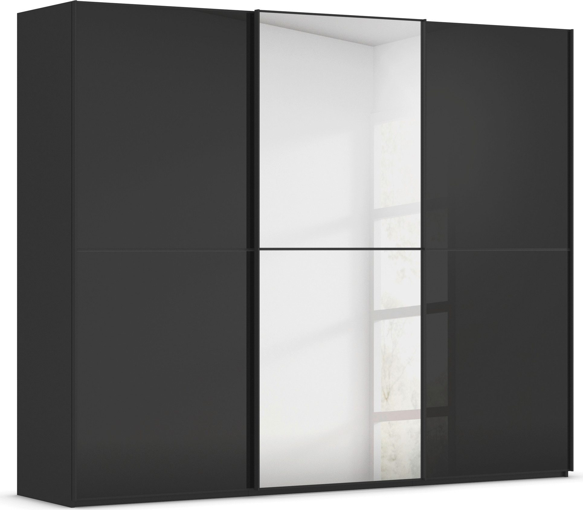 rauch Schuifdeurkast Kledingkast Kast Garderobe Slaapkamerkast SCALE-DUO edel tweedelige deuren spiegel/glas-mix 3 sierlijsten made in germany