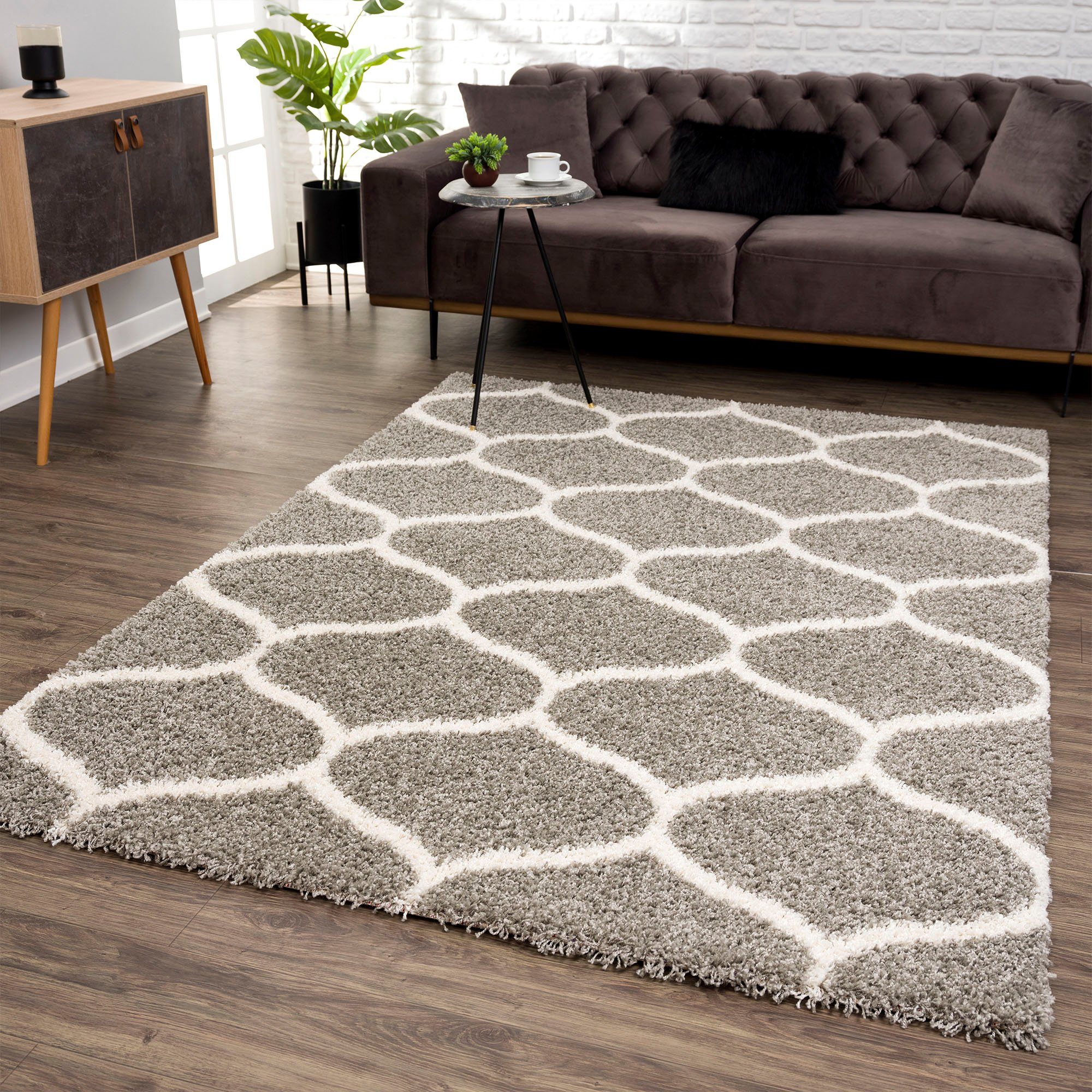 SANAT HALI Hoogpolig vloerkleed Madrid Woonkamer, lange pool, shaggy-vloerkleed