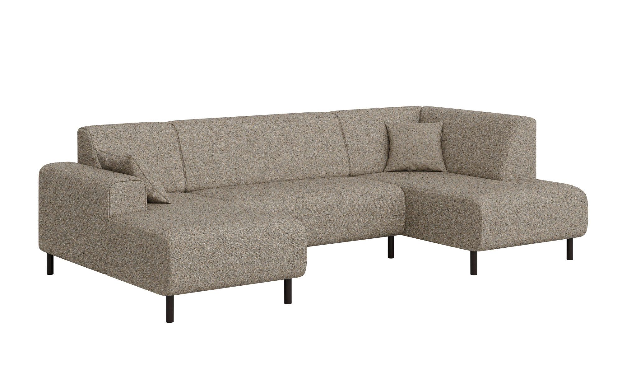 Home affaire Zithoek ARROS U-vorm met golfondersteuning, afmetingen B/D/H: 300/163/81 cm incl. sierkussens, met recamiere links/rechts bestelbaar, ook in cord