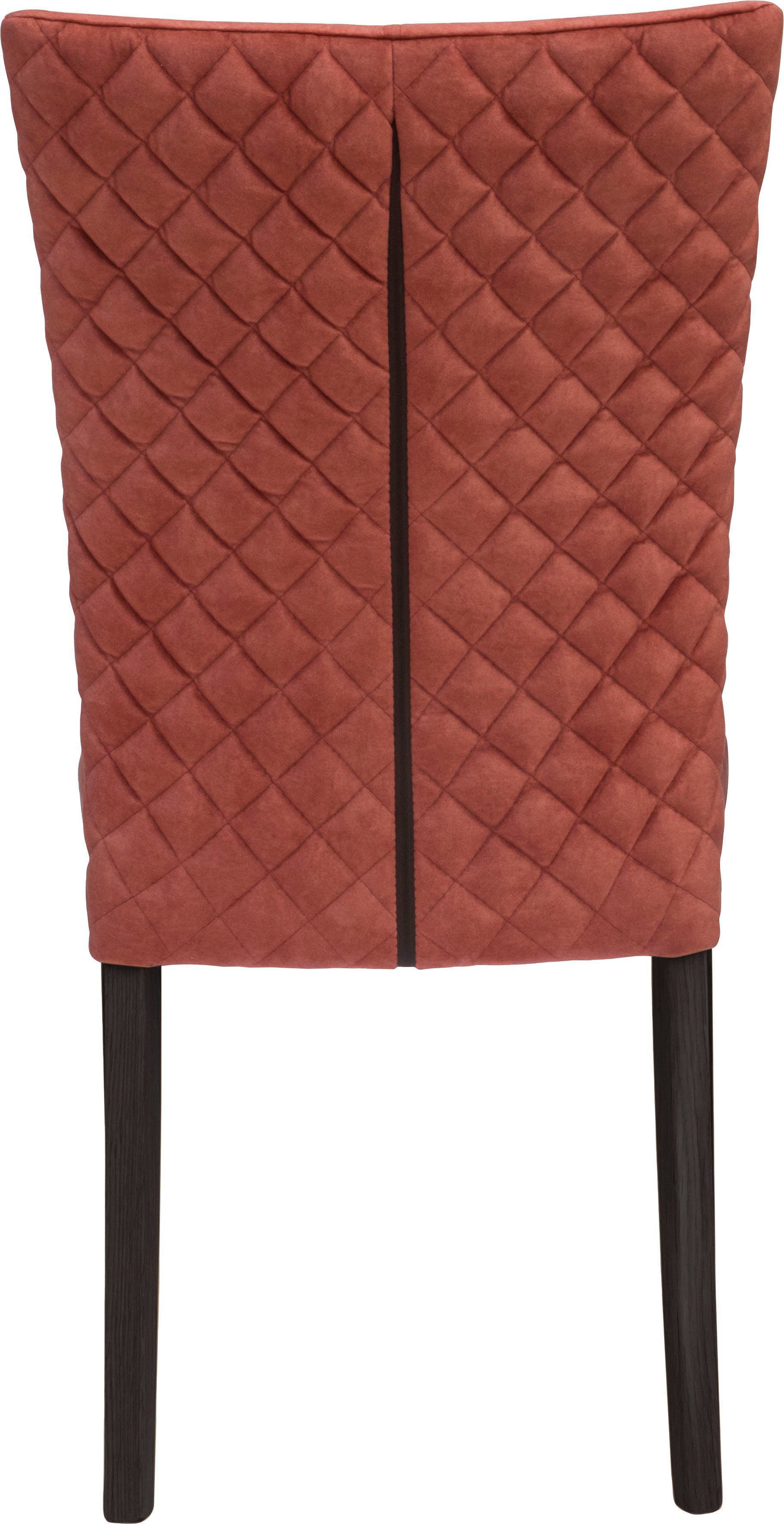 Leonique Stoel met 4 poten Vence met ruitstiksel in de rugleuning, poten van massief beuken (set, 2 stuks)