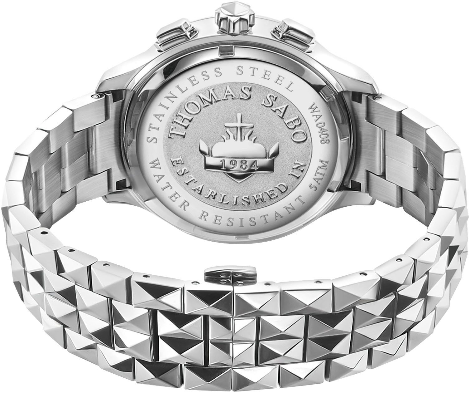 THOMAS SABO Chronograaf REBEL AT HEART CHRONOGRAPH Quartz horloge, armbanduhr, heren, stopfunctie, datum, saffiercoating