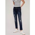 ltb slim fit jeans molly m met lange, smalle pijpen, hoge taille en met stretch-aandeel in 5-pocketsstijl blauw