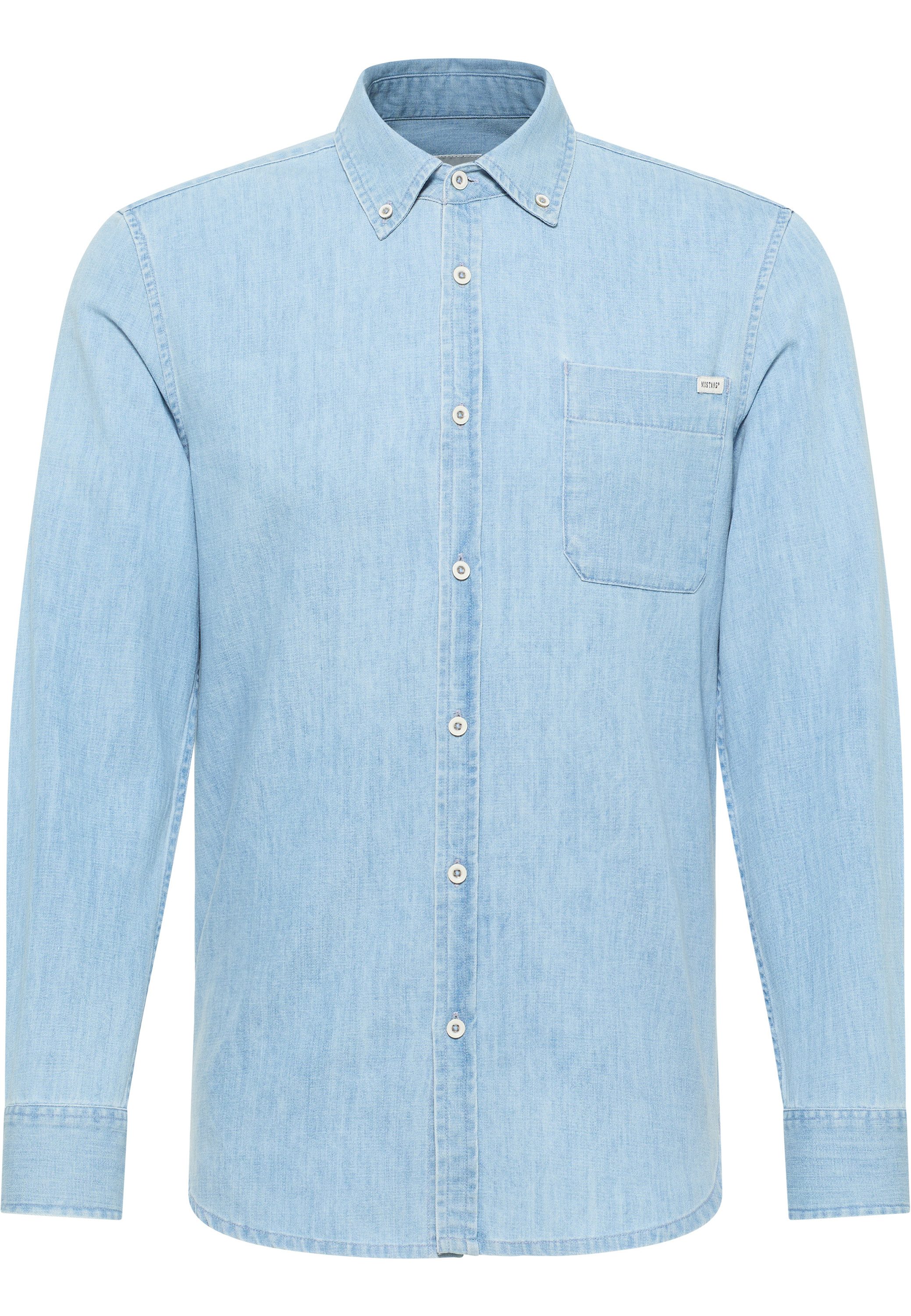 MUSTANG Overhemd met lange mouwen Heren stijl Cullman heren overhemden maat XXL blauw