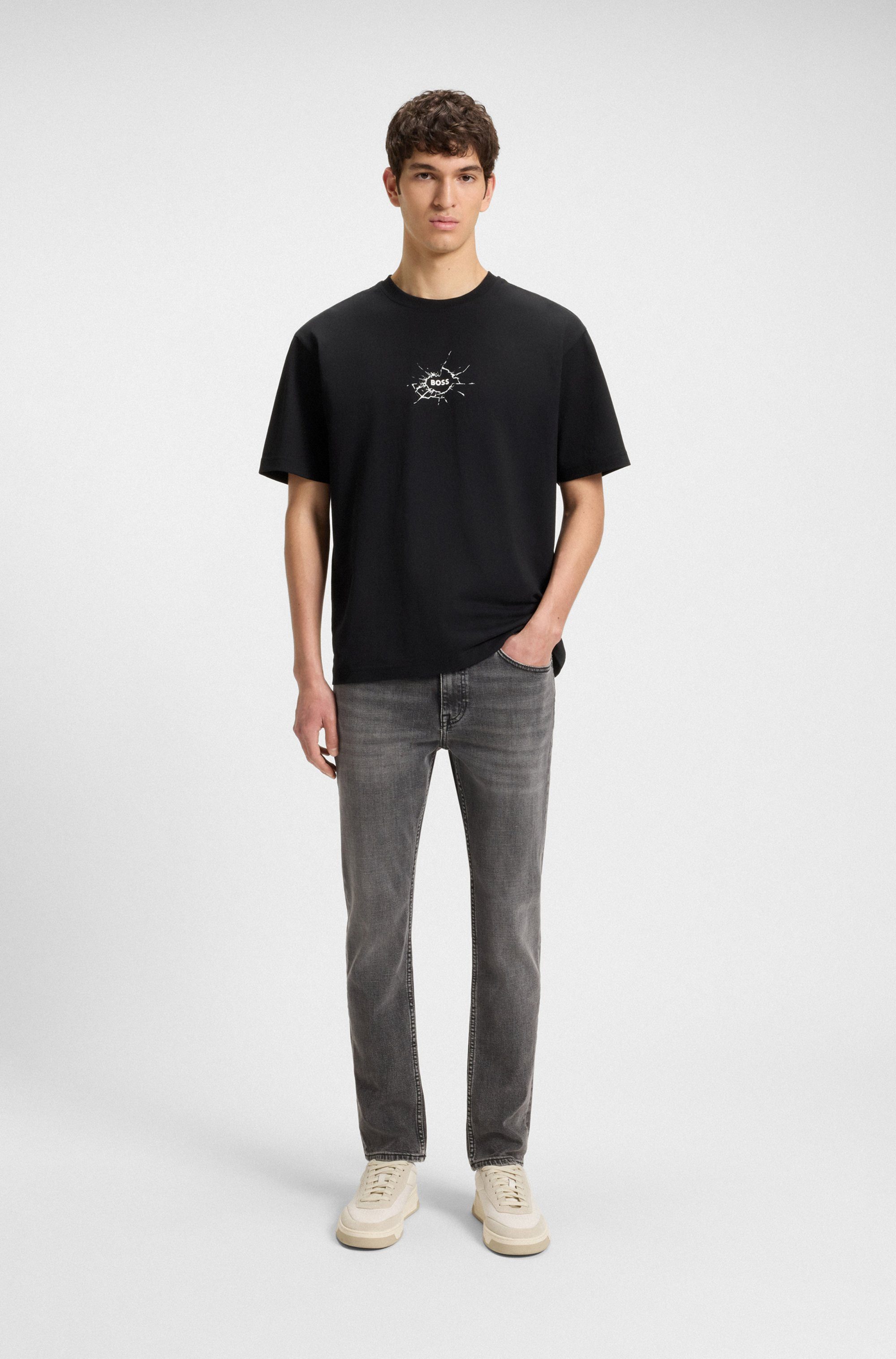 Boss Orange T-shirt Te voyage met coole logoprint