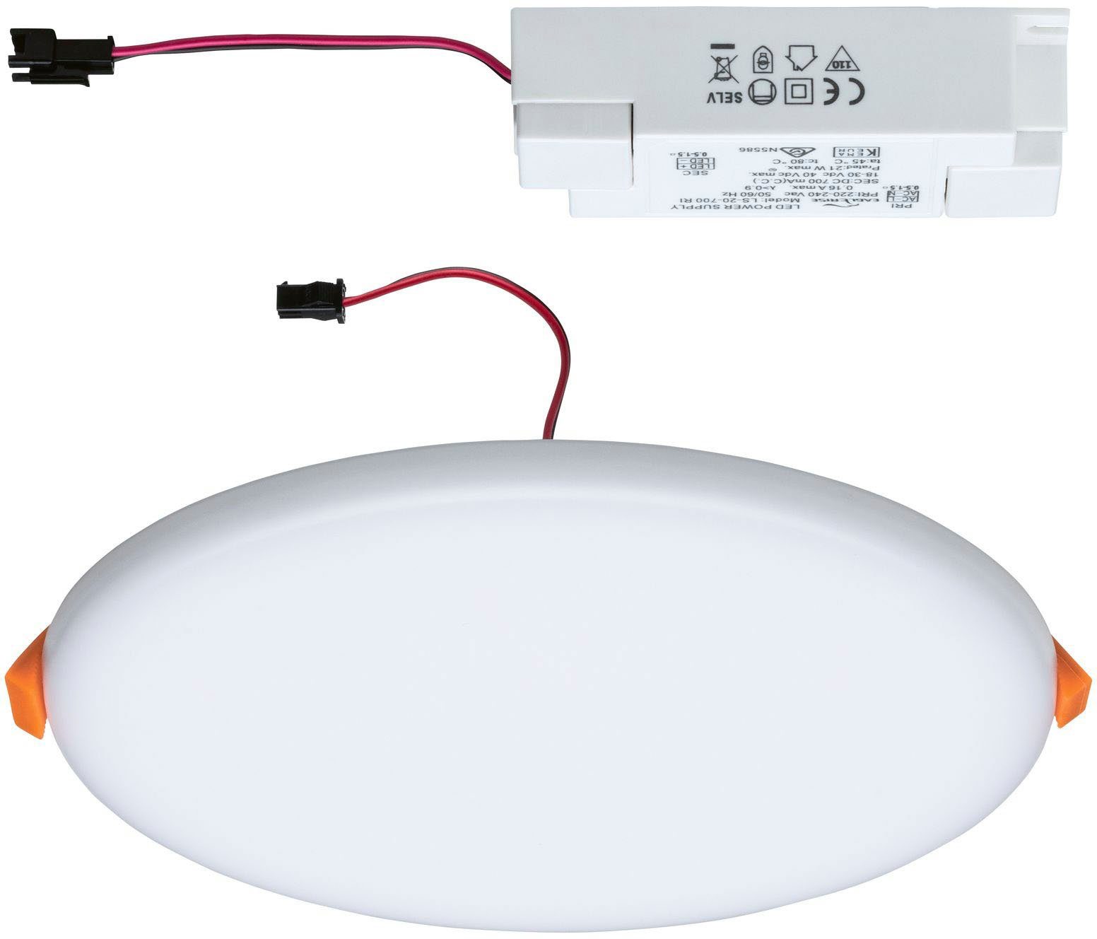 Paulmann Ledinbouwlamp LED Inbouwpaneel Veluna VariFit IP44 rond 185mm 17,5W 4.000K Satin (1 stuk)