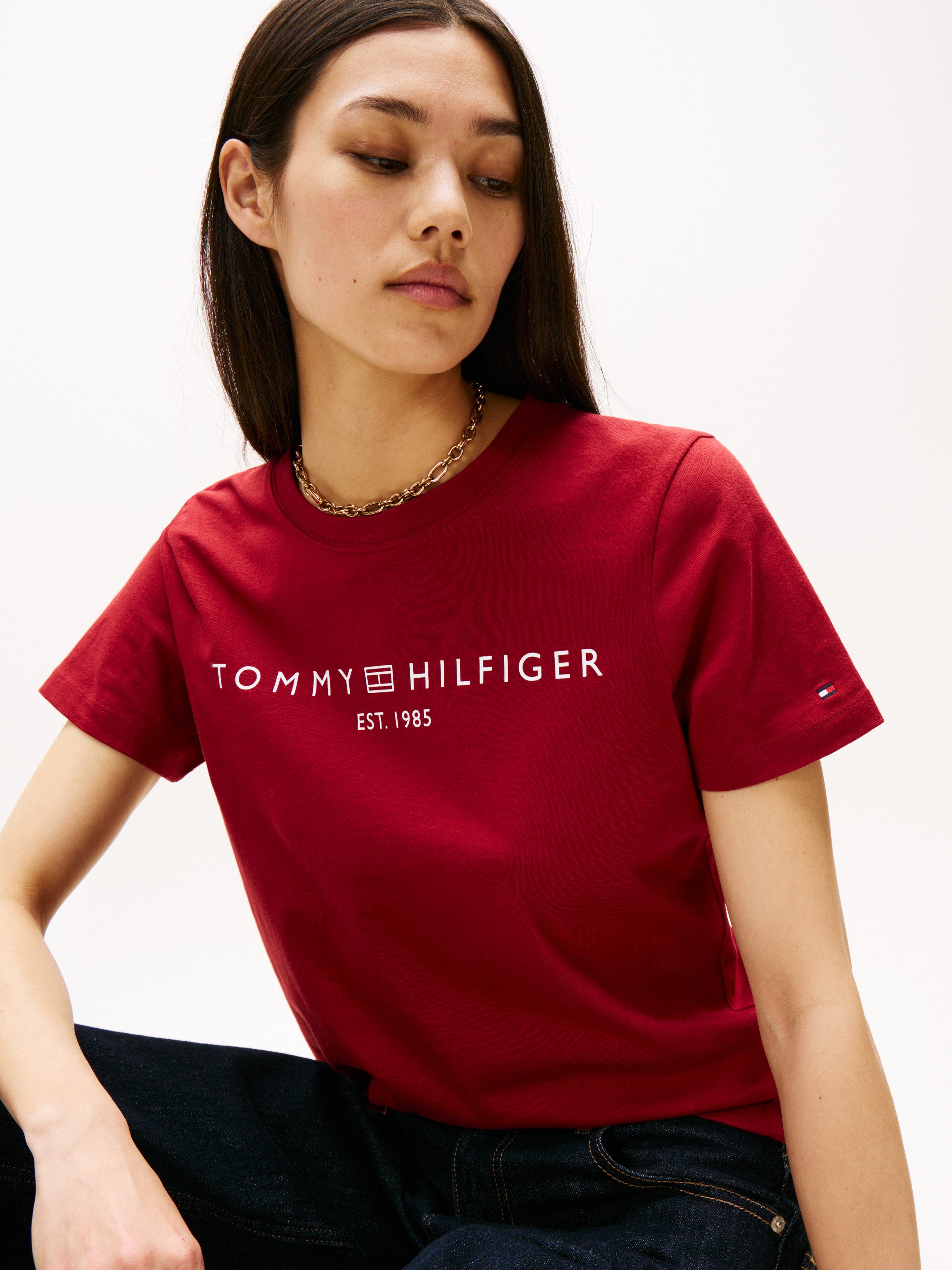 Tommy Hilfiger T-shirt REG CORP LOGO C-NK met logo en borduursel