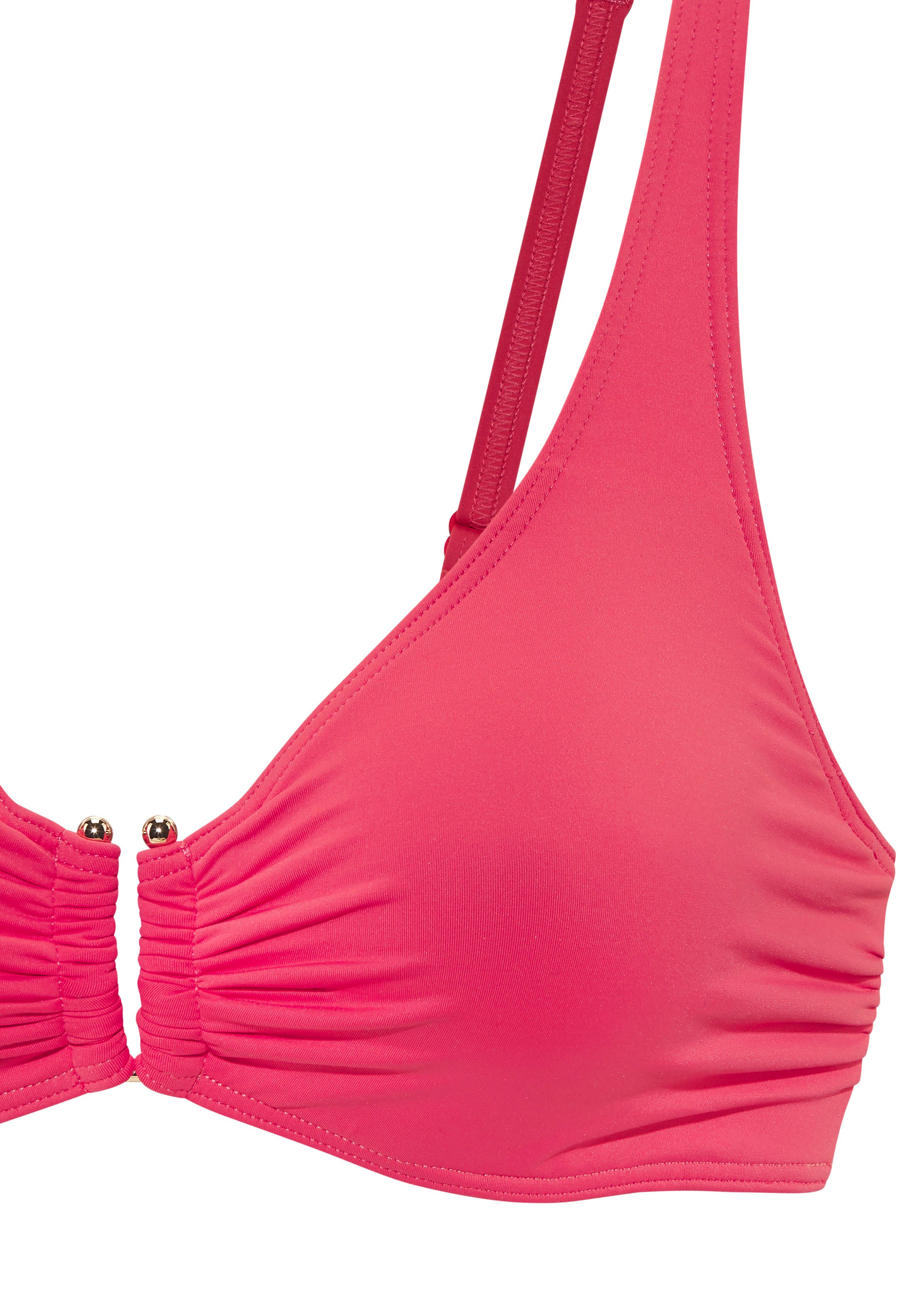 Lascana Beugelbikinitop Italy met goudkleurige accessoire