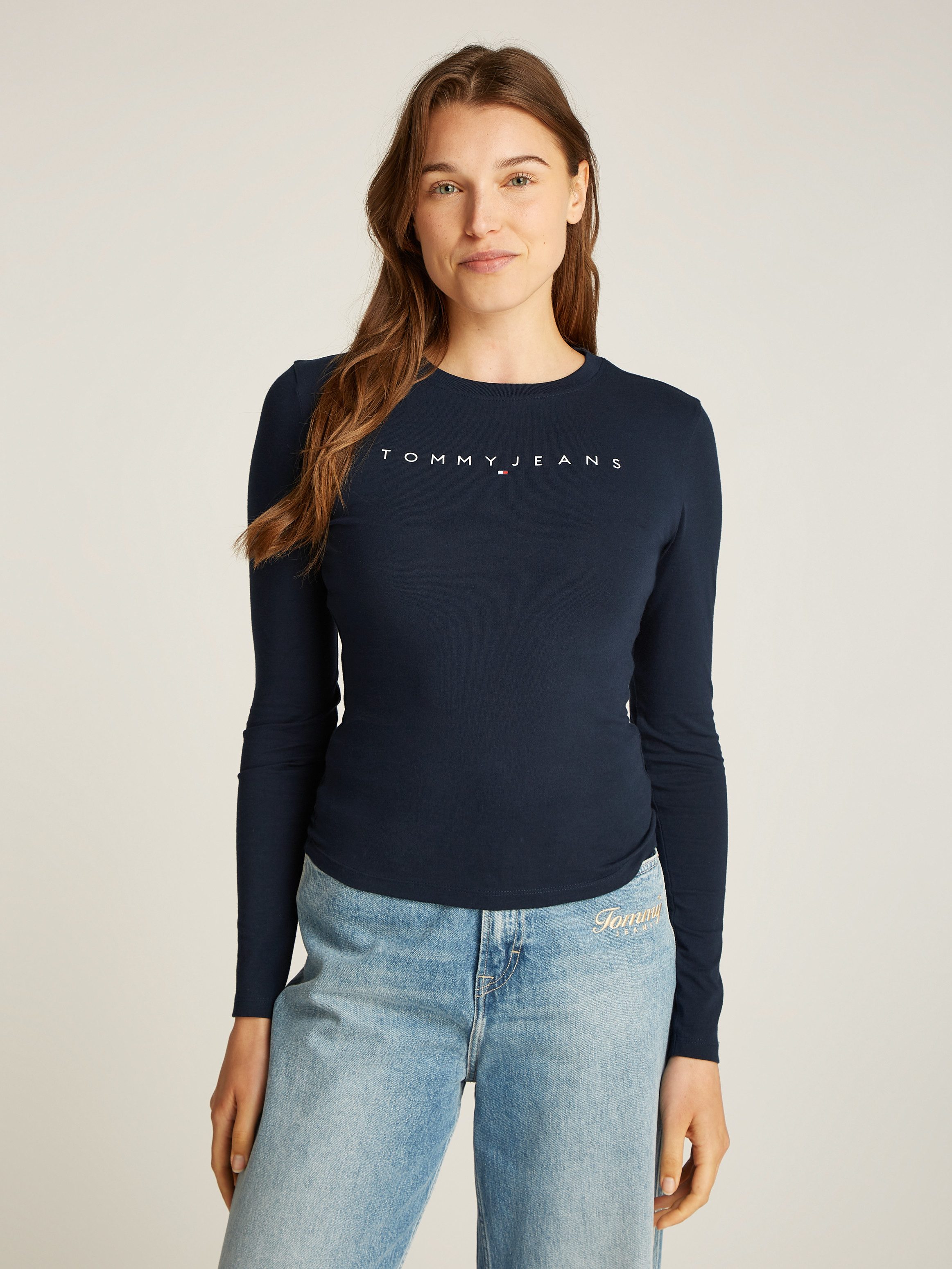 Tommy Jeans Curve Shirt met lange mouwen TJW SLIM LINEAR TEE LS EXT