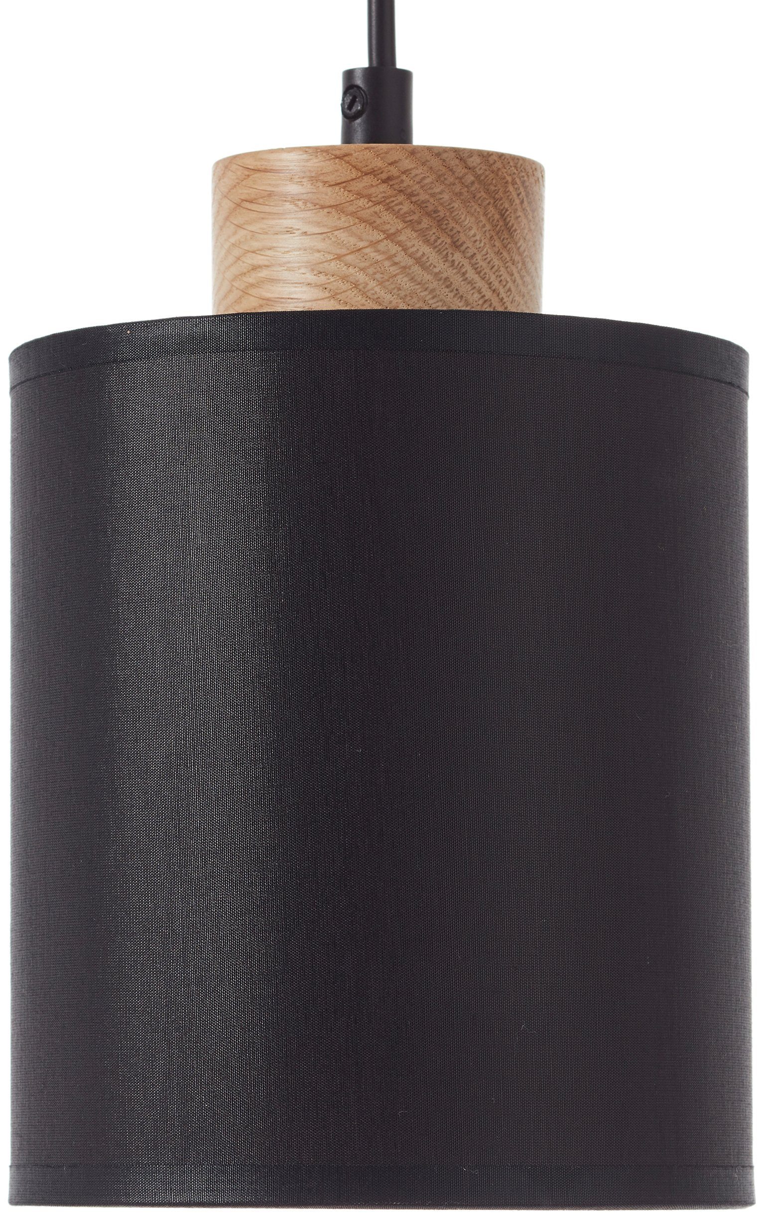 Brilliant Leuchten Hanglamp Vonnie Stoffen kappen, 111 cm hoogte, 80 cm breedte, 4 x E27, in te korten, zwart/hout (1 stuk)