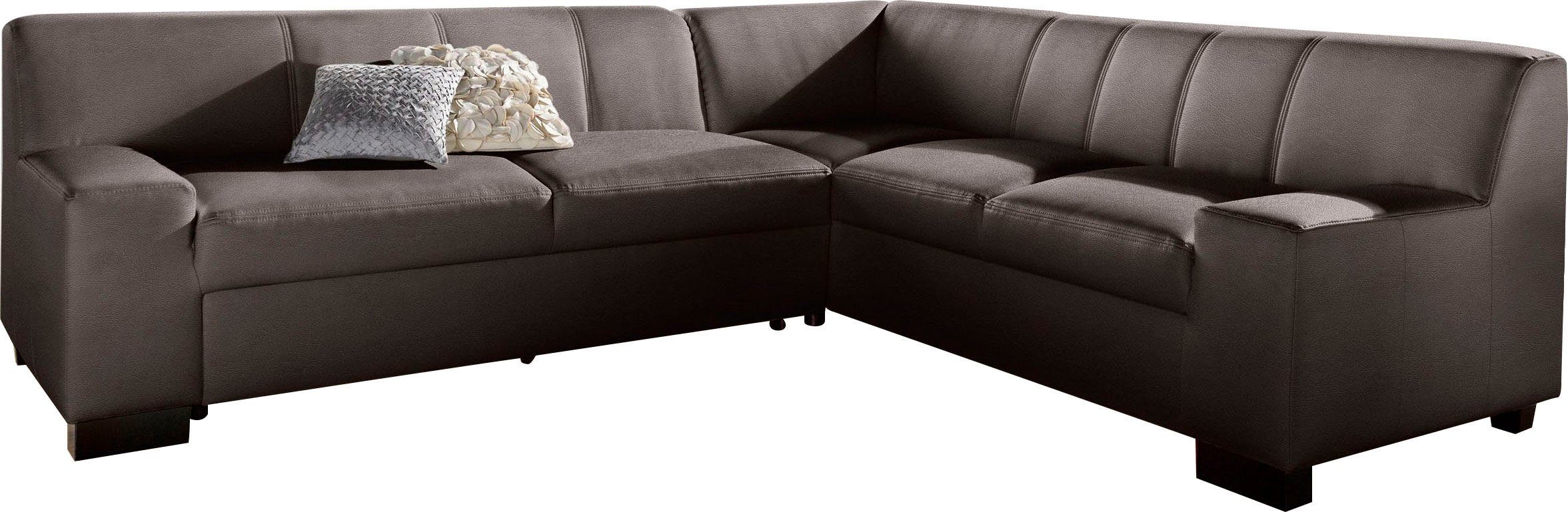 DOMO collection Hoekbank Norma Top, elegant en modern, platte armleuningen, L-vorm