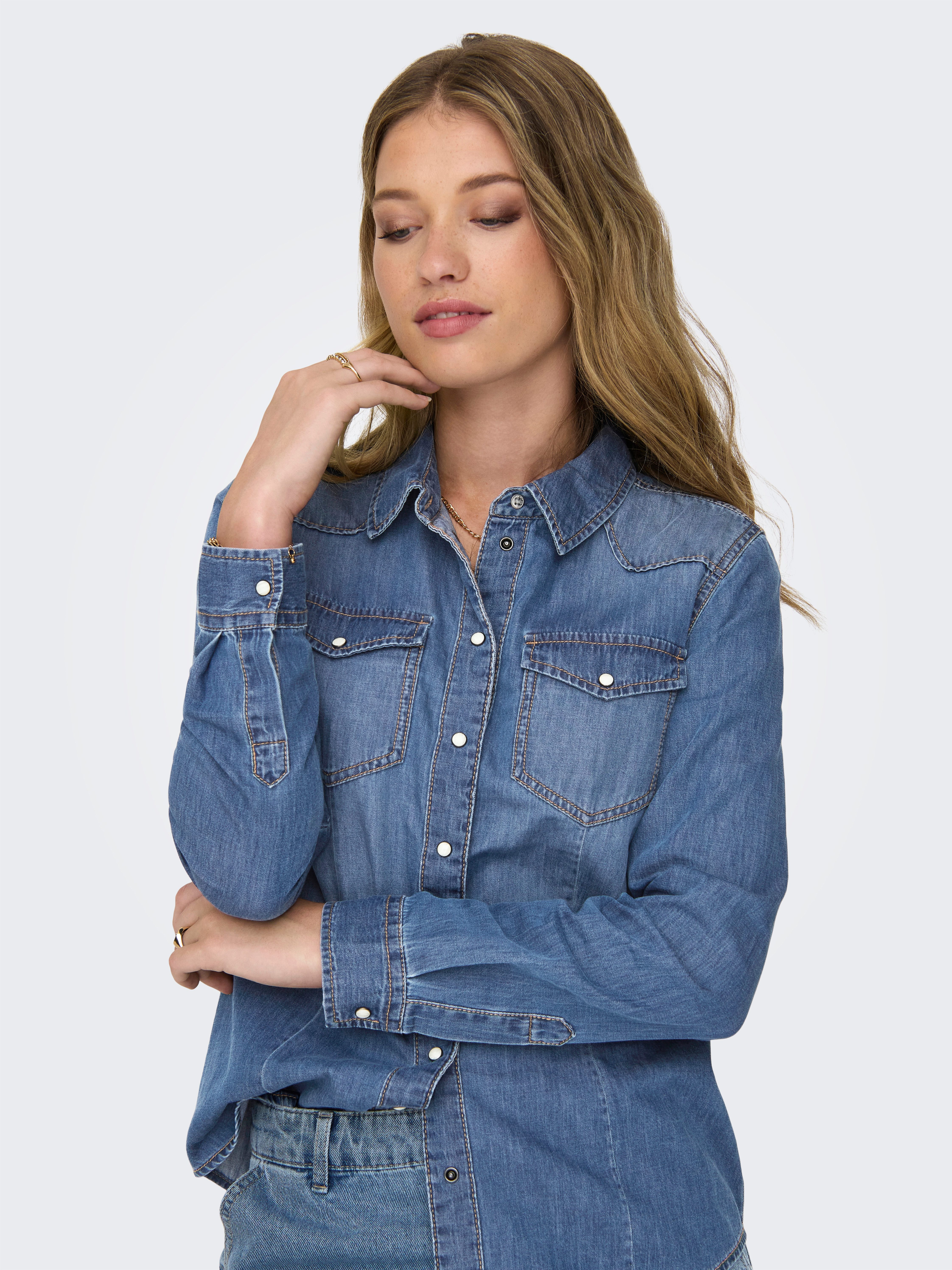 Only Jeans blouse ONLALEXA L S DNM SHIRT FS NOOS
