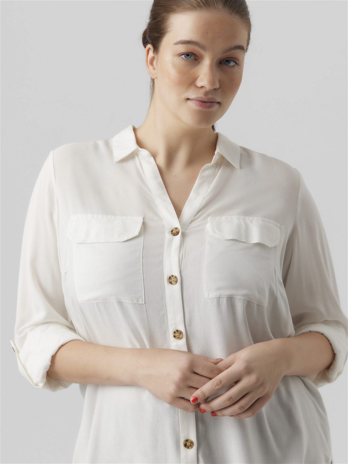 Vero Moda Curve Overhemdblouse VMBUMPY L/S SHIRT NEW CURVE GA NOOS