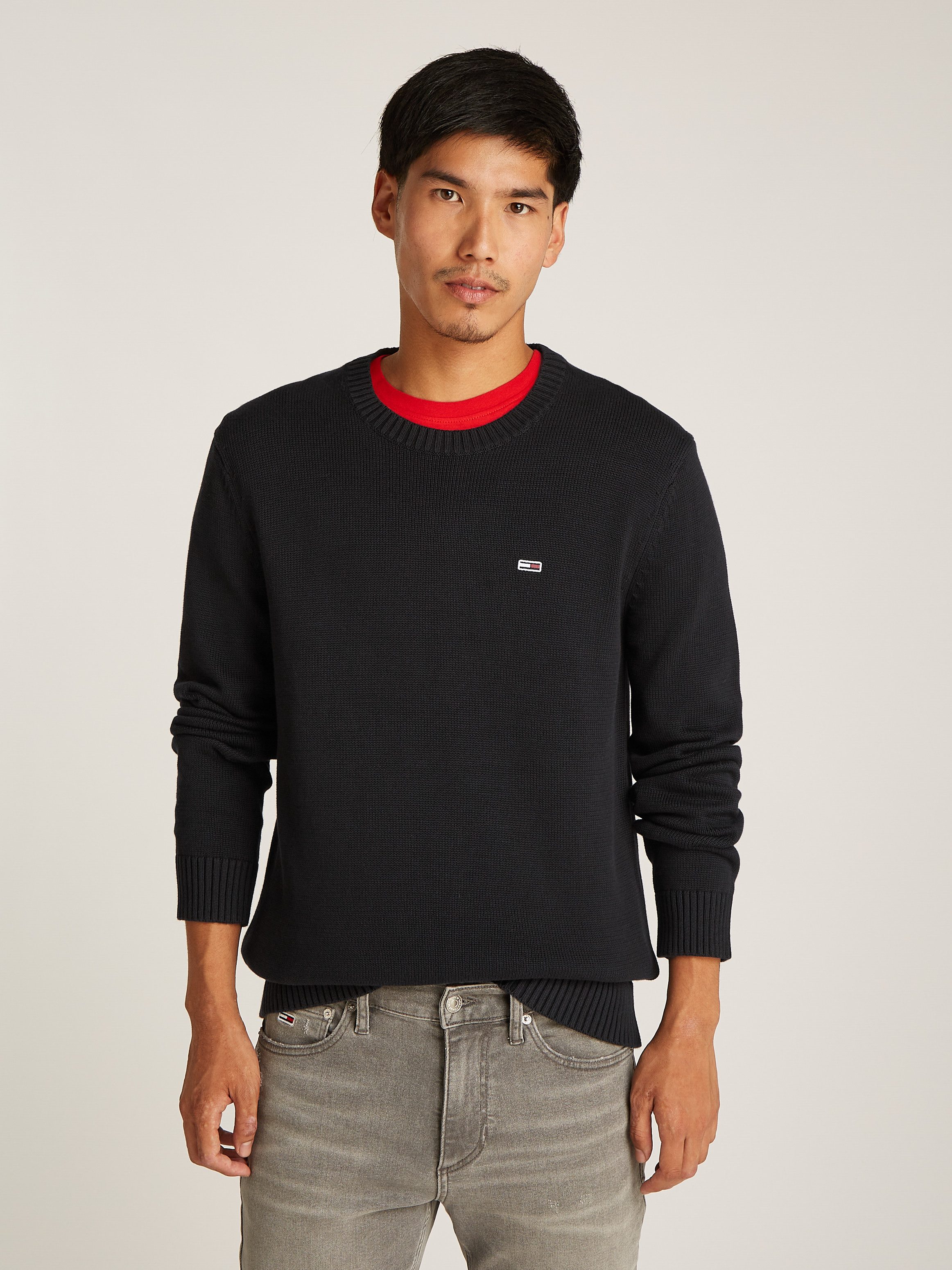 TOMMY JEANS Gebreide trui TJM SLIM ESSNTLS C-NECK SWEATER