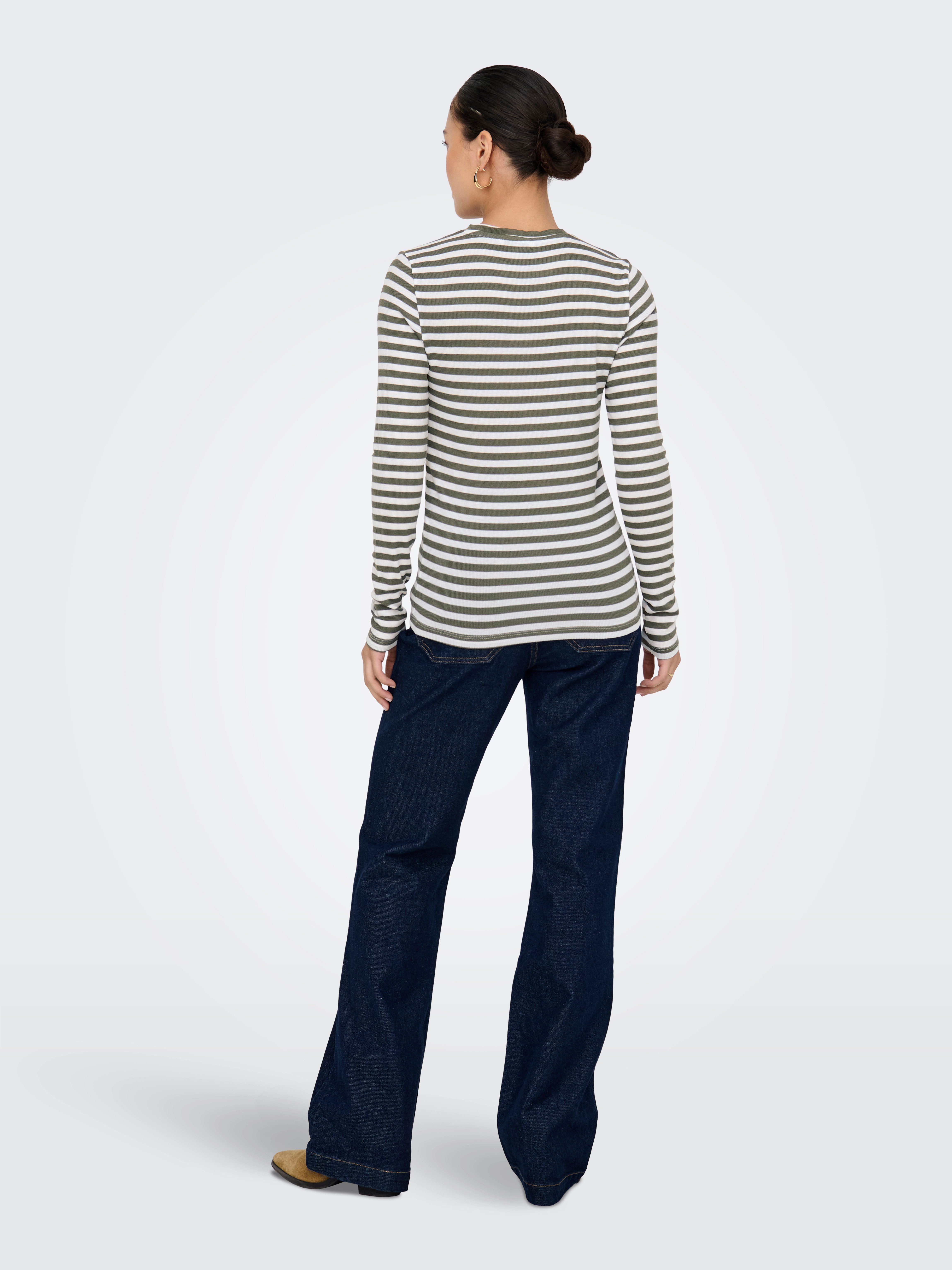Only Shirt met lange mouwen ONLMAI STRIPE L/S TOP JRS NOOS