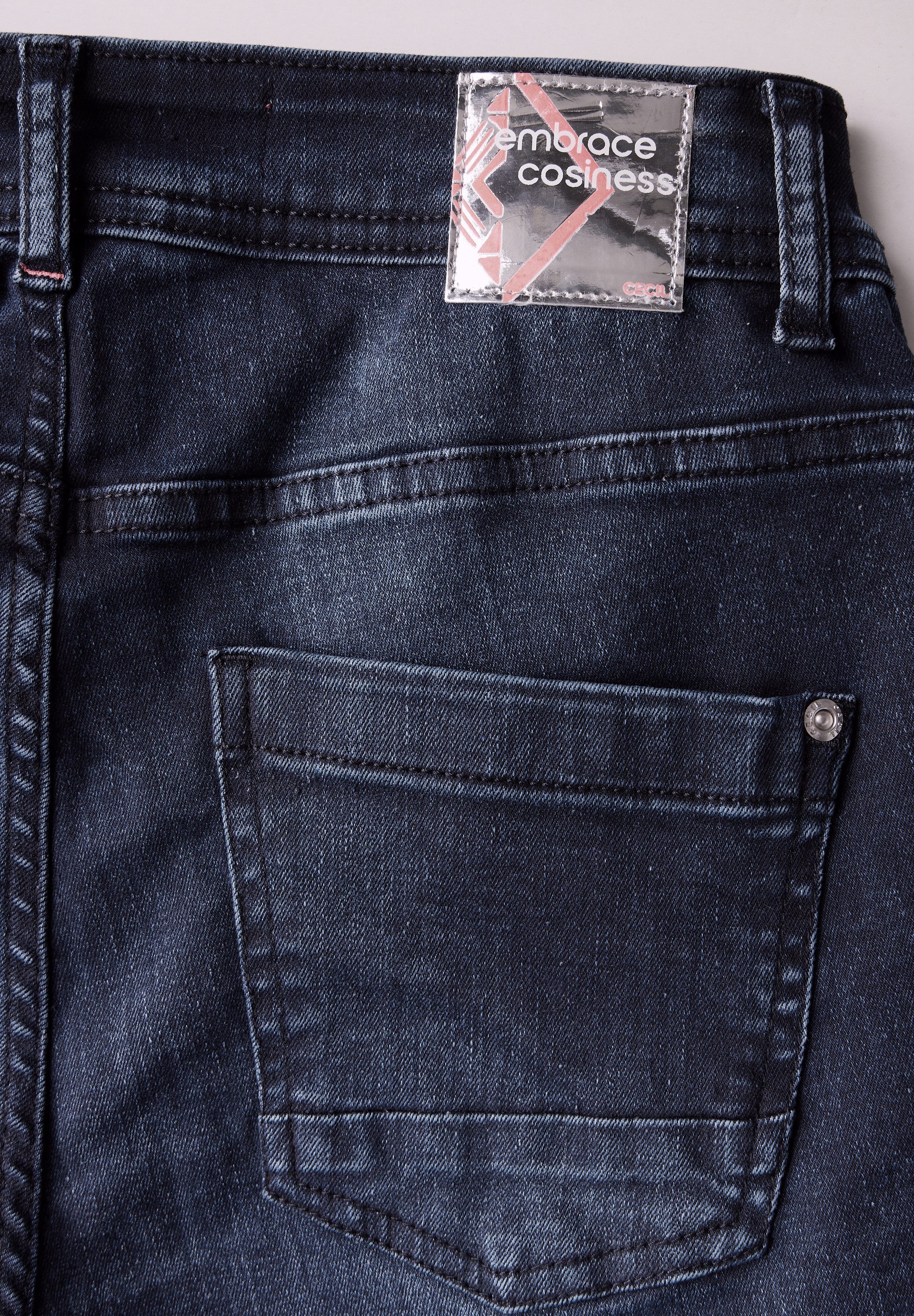 Cecil Slim fit jeans Stijl Toronto met ritsdetail dames slim fit jeans maat 32 blauw