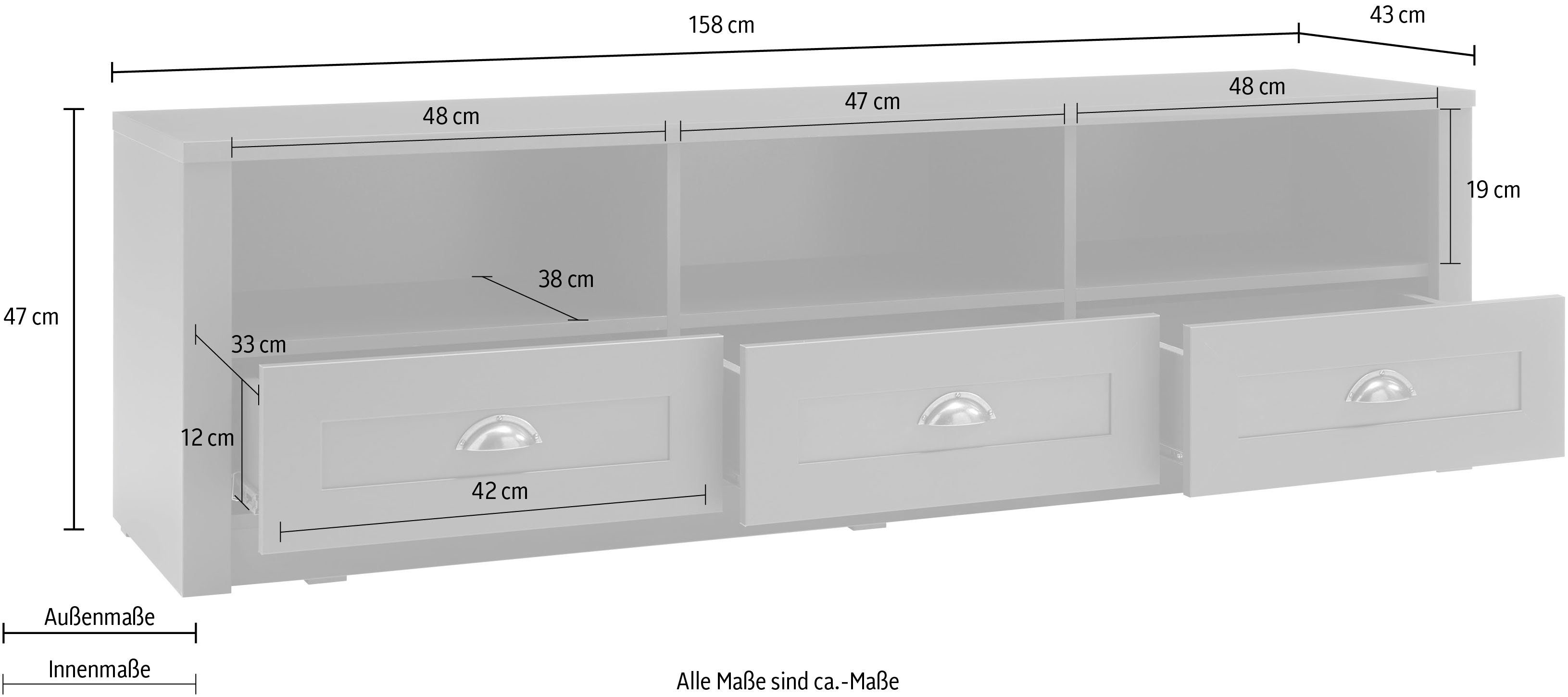 Home affaire Tv-meubel ASCOT Breedte 158 cm