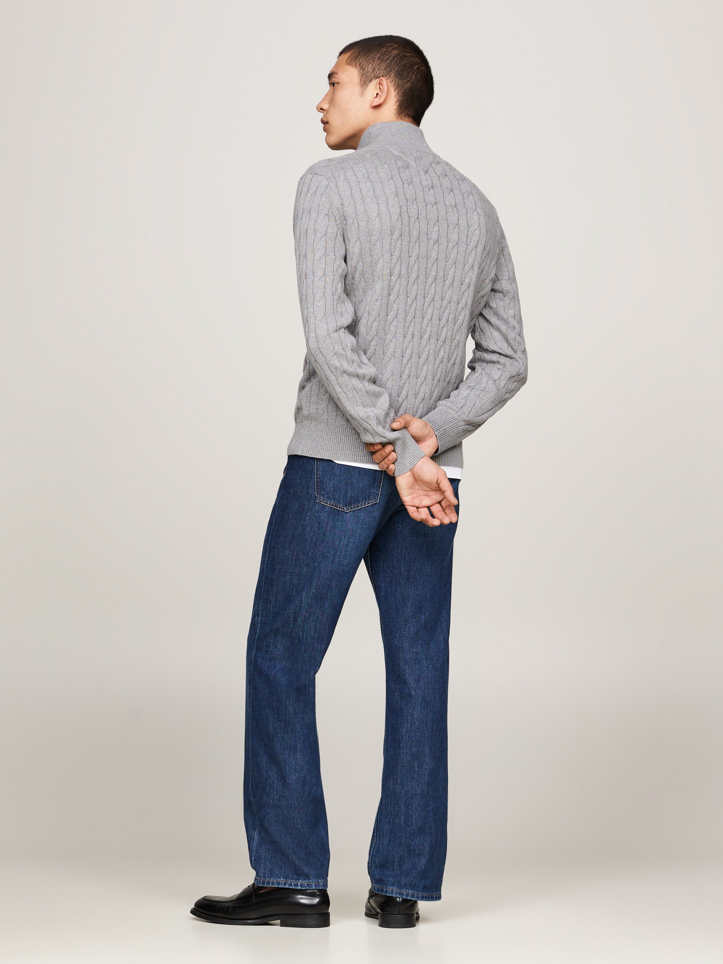 Tommy Hilfiger Gebreide trui CLASSIC COTTON CABLE ZIP MOCK