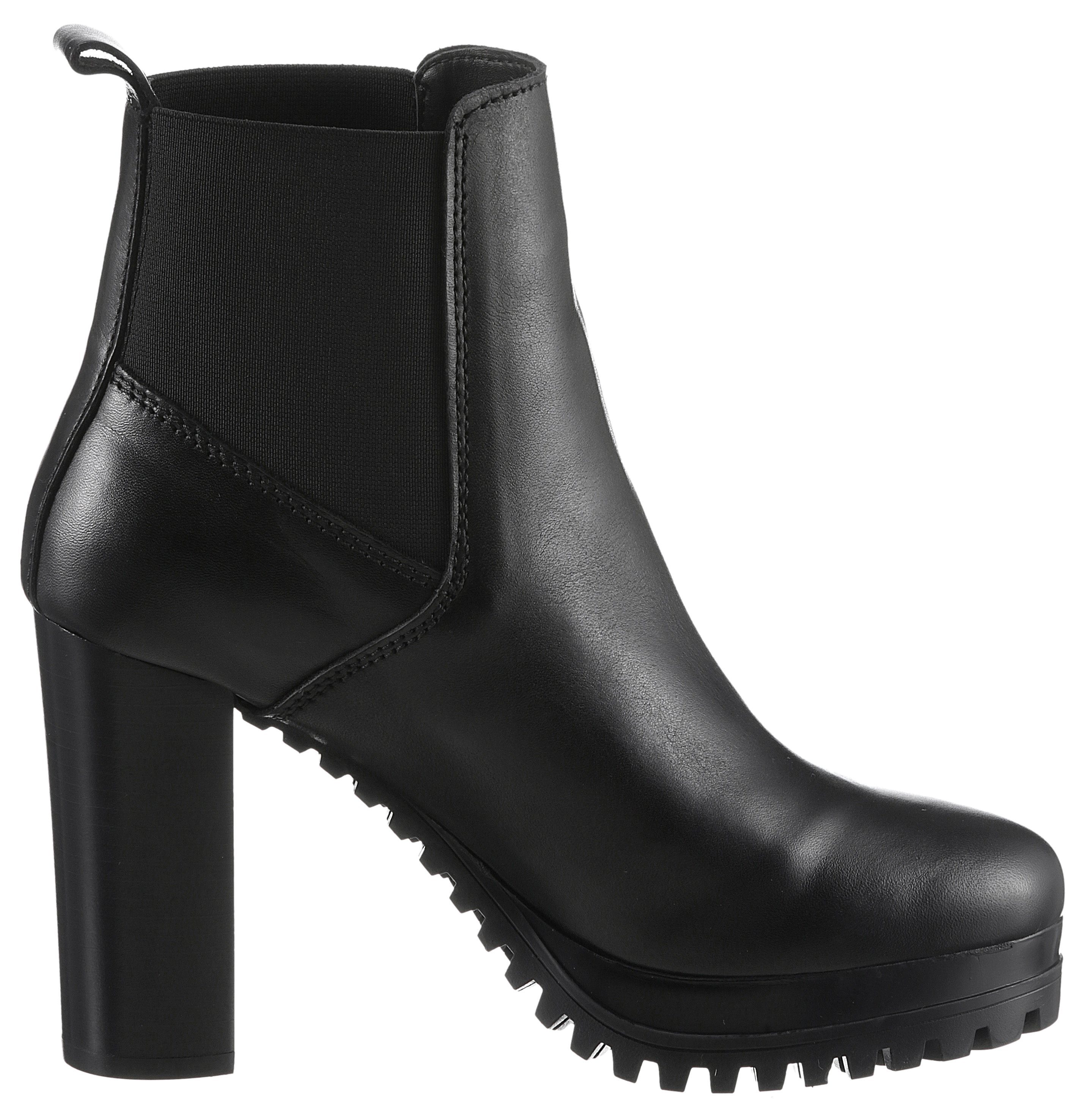 TOMMY JEANS Highheel-laarsjes TJW NEW ESS HIGH HEEL BOOT blokhak, partymode, enkellaarzen in smalle vorm