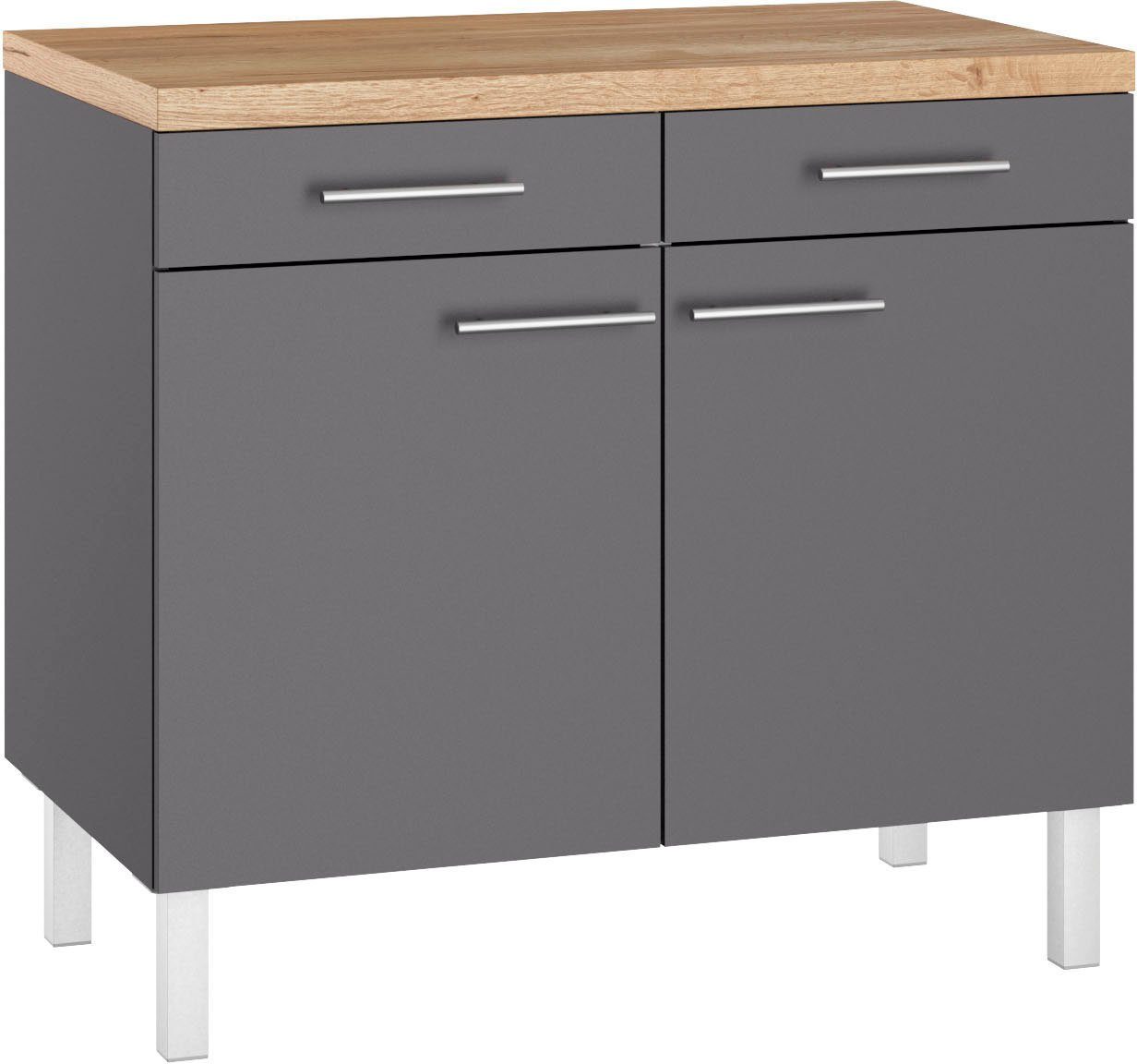 OPTIFIT Onderkast Breedte 100 cm, 2 deuren, 2 laden
