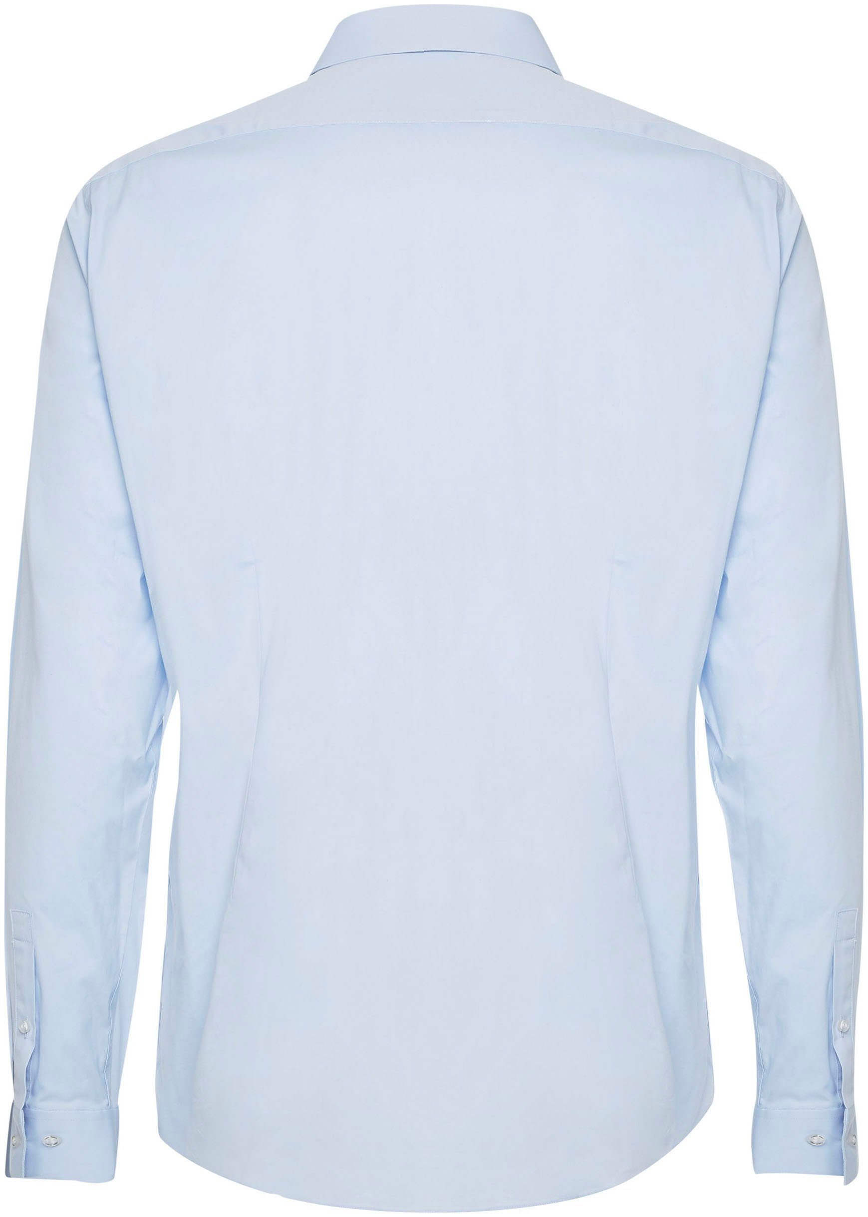 Calvin Klein Businessoverhemd POPLIN STRETCH SLIM SHIRT met kent-kraag, logoprint op borsthoogte