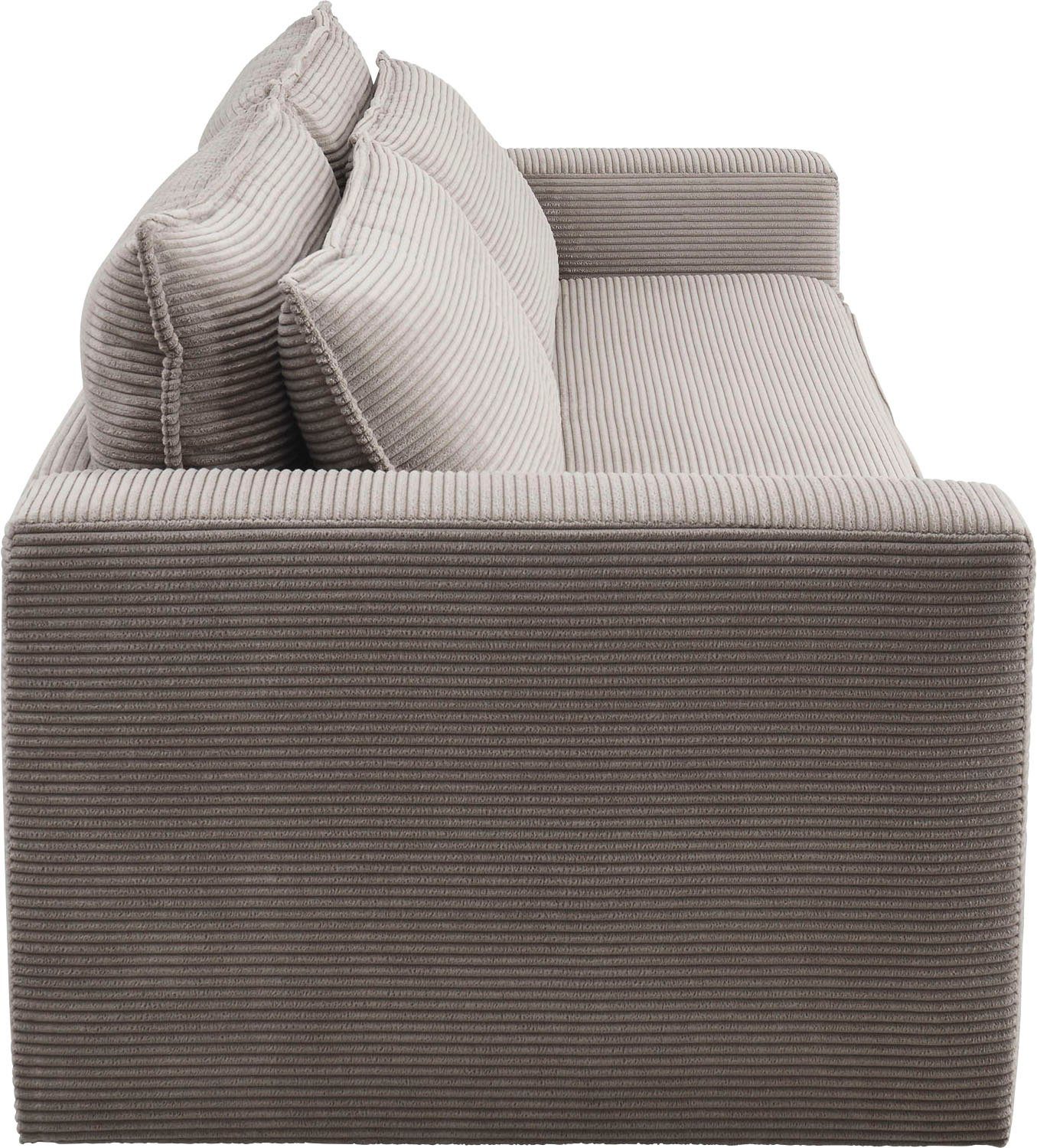 Places of Style 3-zitsbank PIAGGE Cord-bekleding - met slaapfunctie en bedkist, met praktische topmatras
