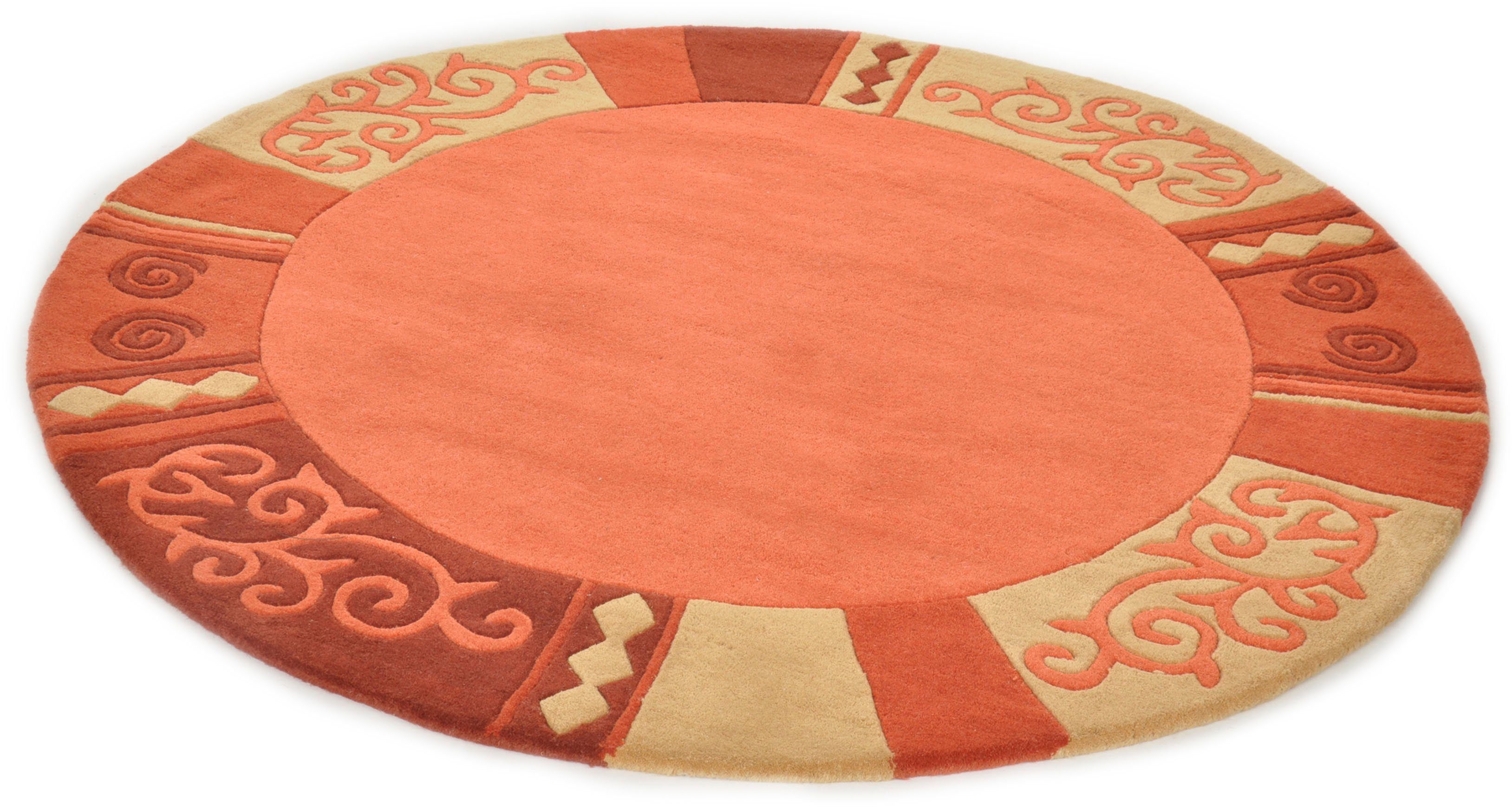 THEKO Wollen kleed AMBADI zuiver scheerwol, handgetuft, met randdessin, modern