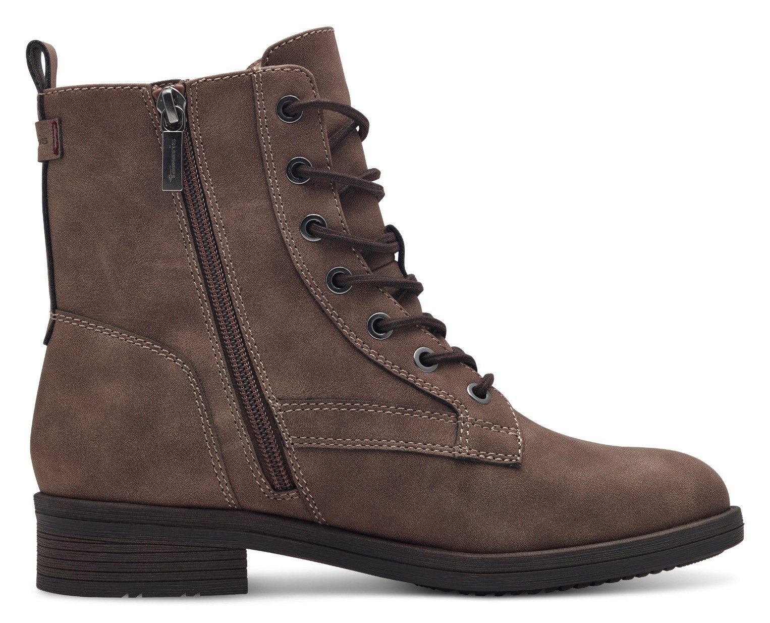 Tamaris Hoge veterschoenen SHAE blokhak, veterschoenen, laarsjes met decoratieve ritssluiting