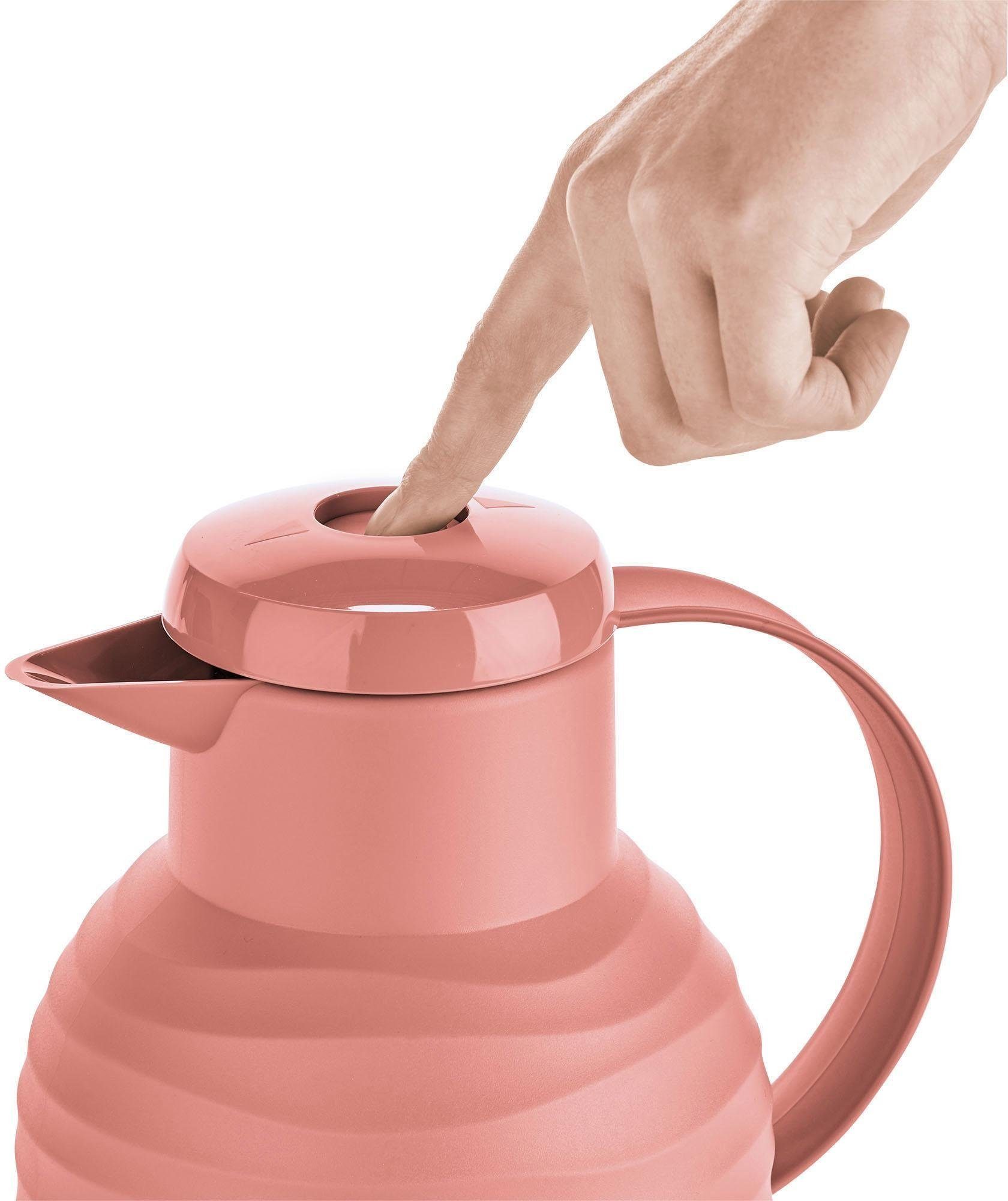 Emsa Thermoskan Samba Wave Made in Germany, 12u warm/24u koud, Quick-Press deksel, glazen fles