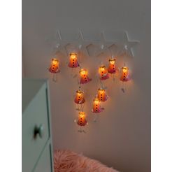konstsmide led-lichtsnoer kerst versiering led deco-lampjes, pinkkleurige engel, aan-uit schakelaar, 10 warmwitte dioden (1 stuk) roze