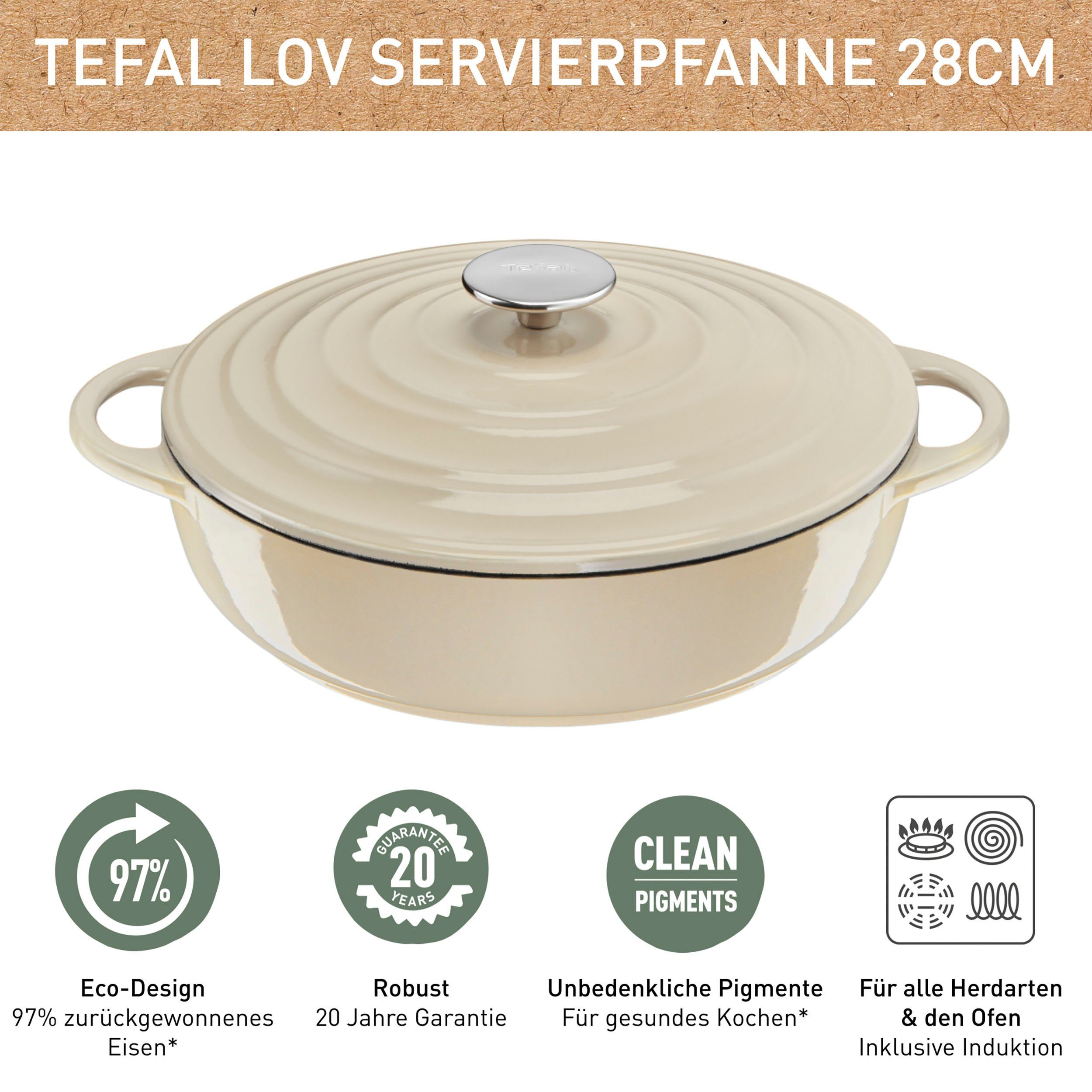 Tefal Serveerpan LOV milieuvriendelijk, incl. e-boek, ø 28 cm, inductie (1-delig)