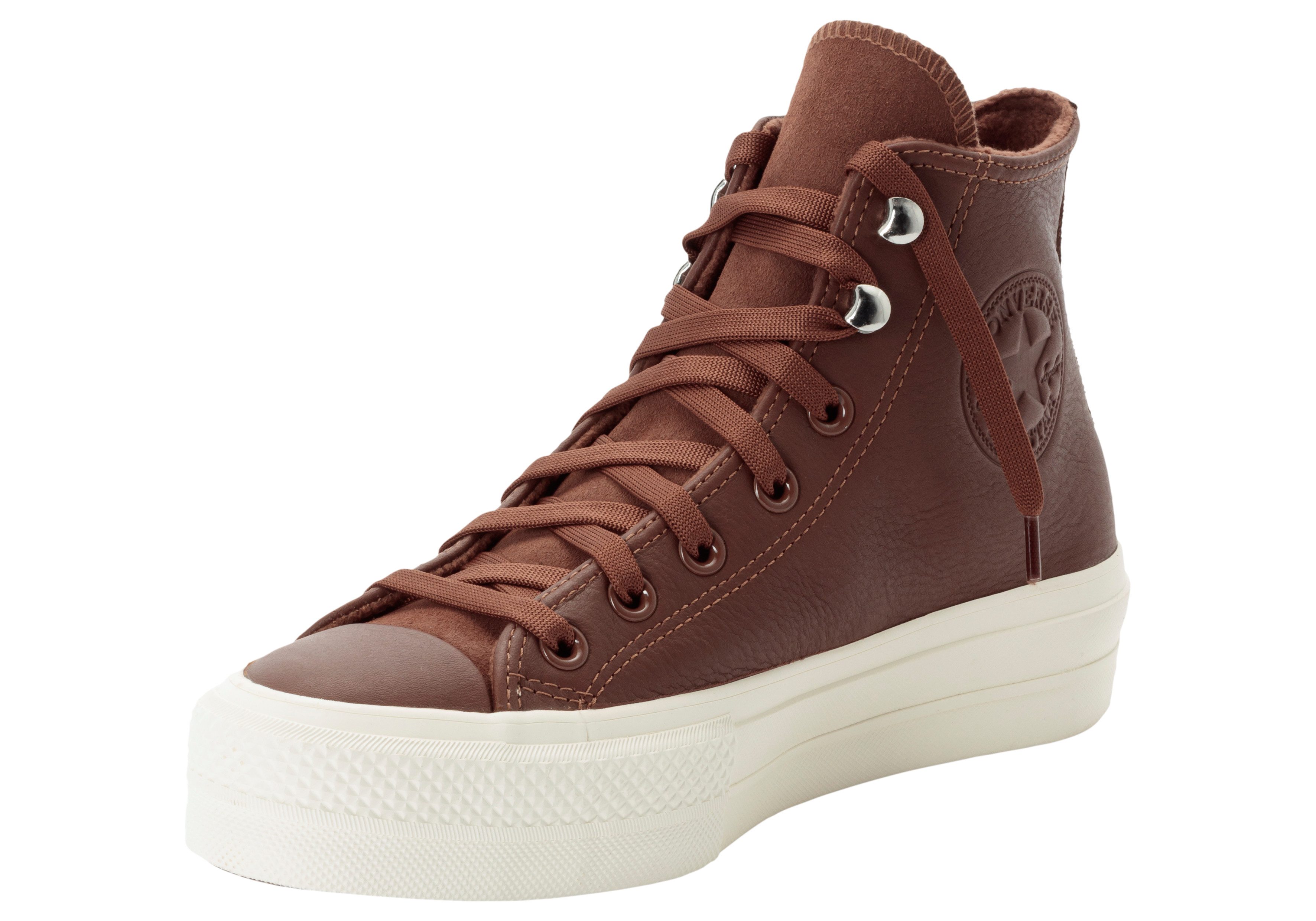 Converse Sneakers CHUCK TAYLOR ALL STAR LIFT PLATFORM WATER REPELLENT LEATHER dames schoenen maat 38 EU bruin