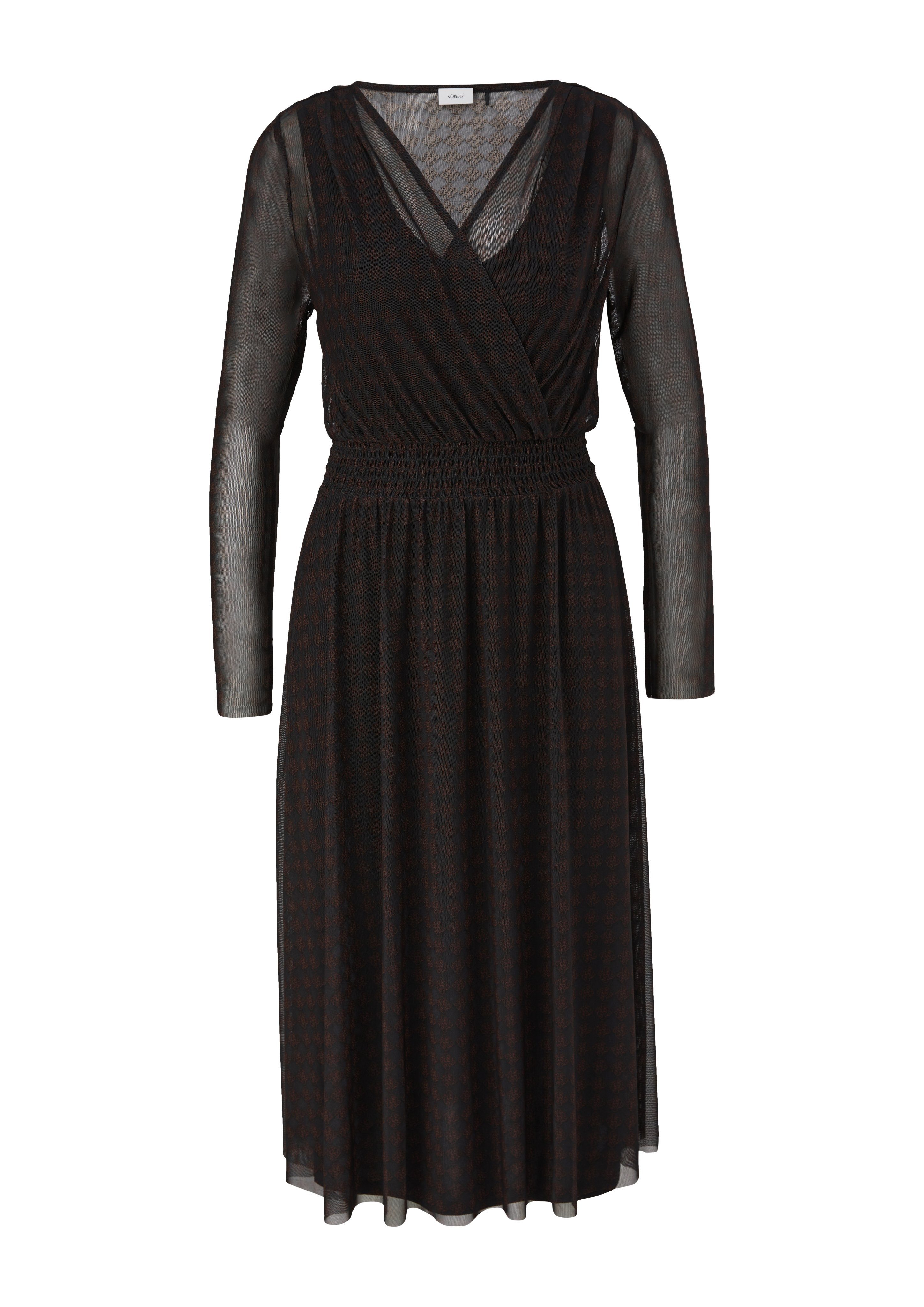 s.Oliver BLACK LABEL Meshjurk met smoke detail