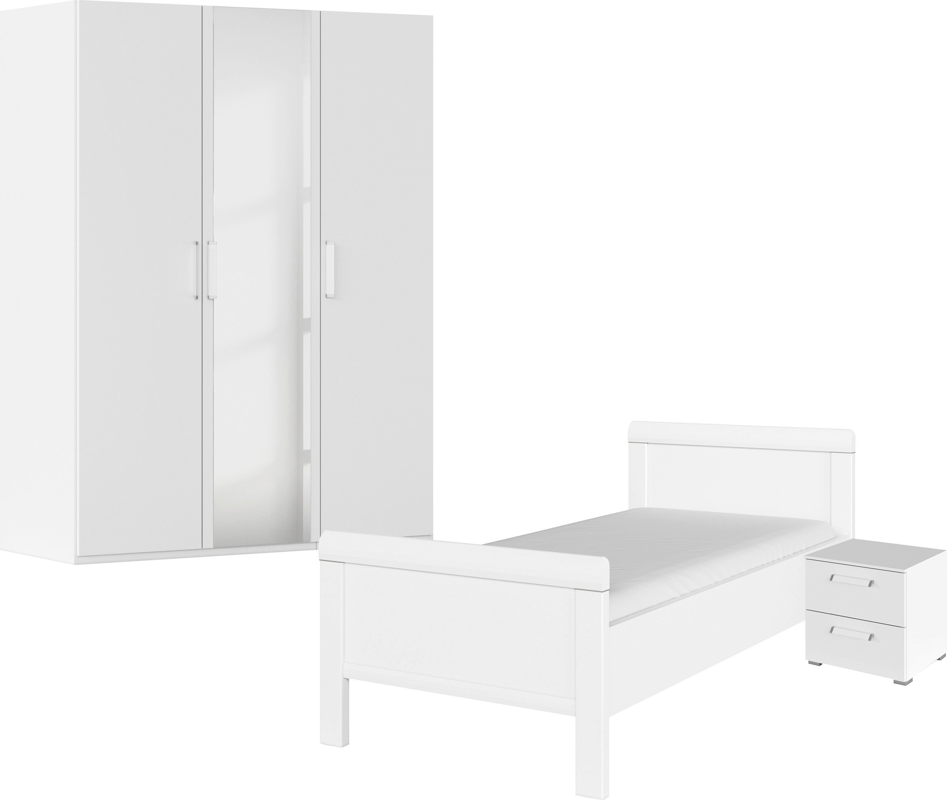rauch Slaapkamerserie Compleet slaapkamer EVELYN Kast en bed in 2 breedtes, nachtkastje met 2 lades MADE IN GERMANY (set, 3-delig) garderobekasten