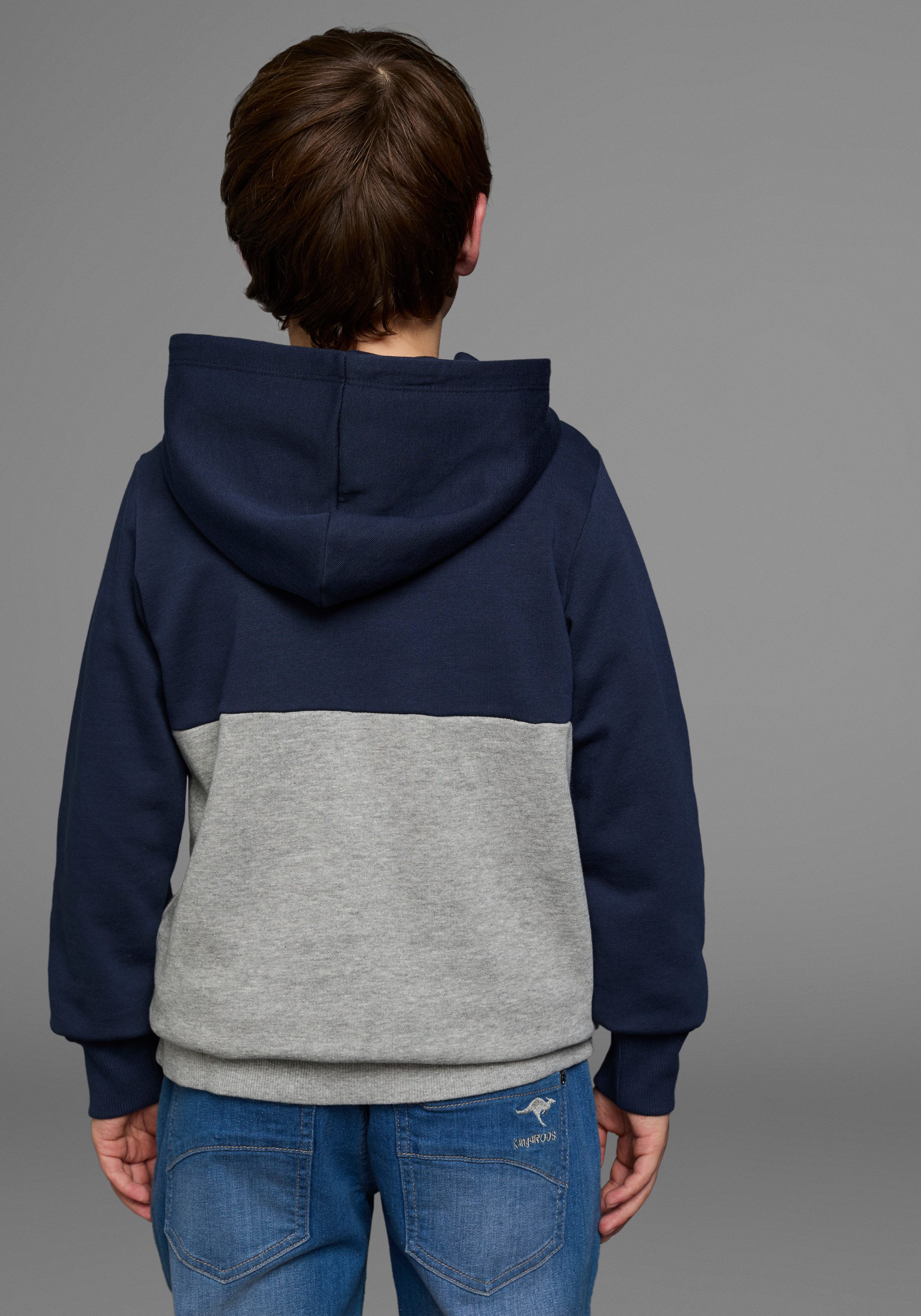 KangaROOS Hoodie Colourblocking Lange mouwen, meerkleurig, met logoprint, van katoen