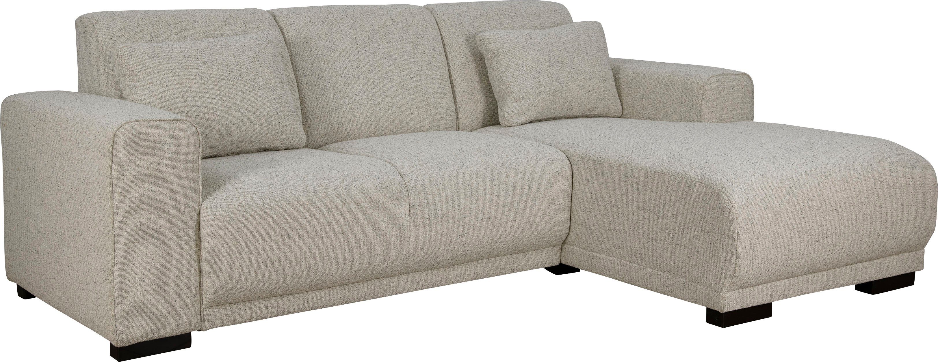 Home affaire Hoekbank BORNHOLM L-vorm met chaise longue, afmetingen B/D/H: 234/162/85 cm Recamiere links of rechts bestelbaar, golfvering, inclusief 2 kussens