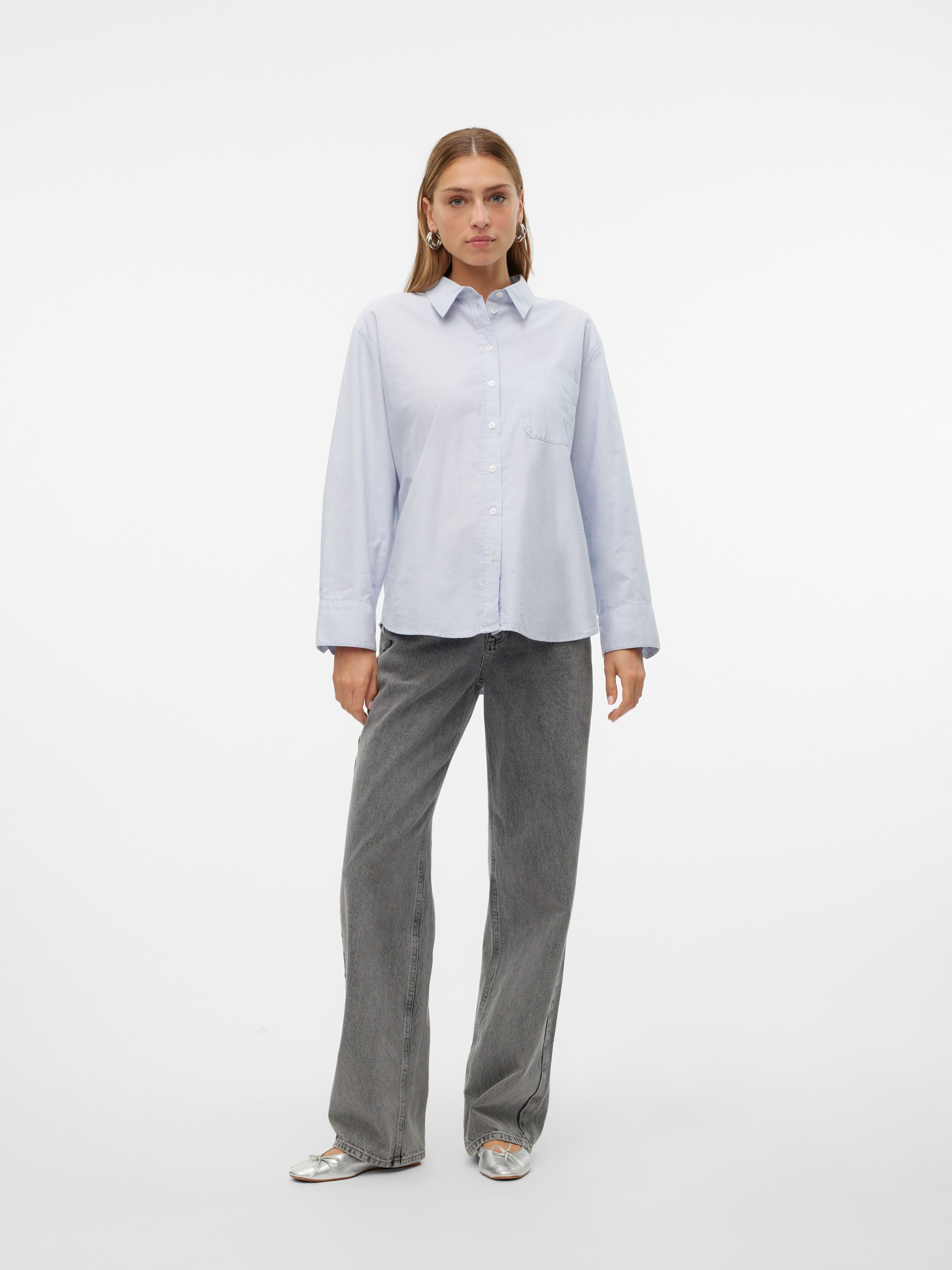 Vero Moda Blouse met lange mouwen VMIDA OXFORD SHIRT WVN GA NOOS