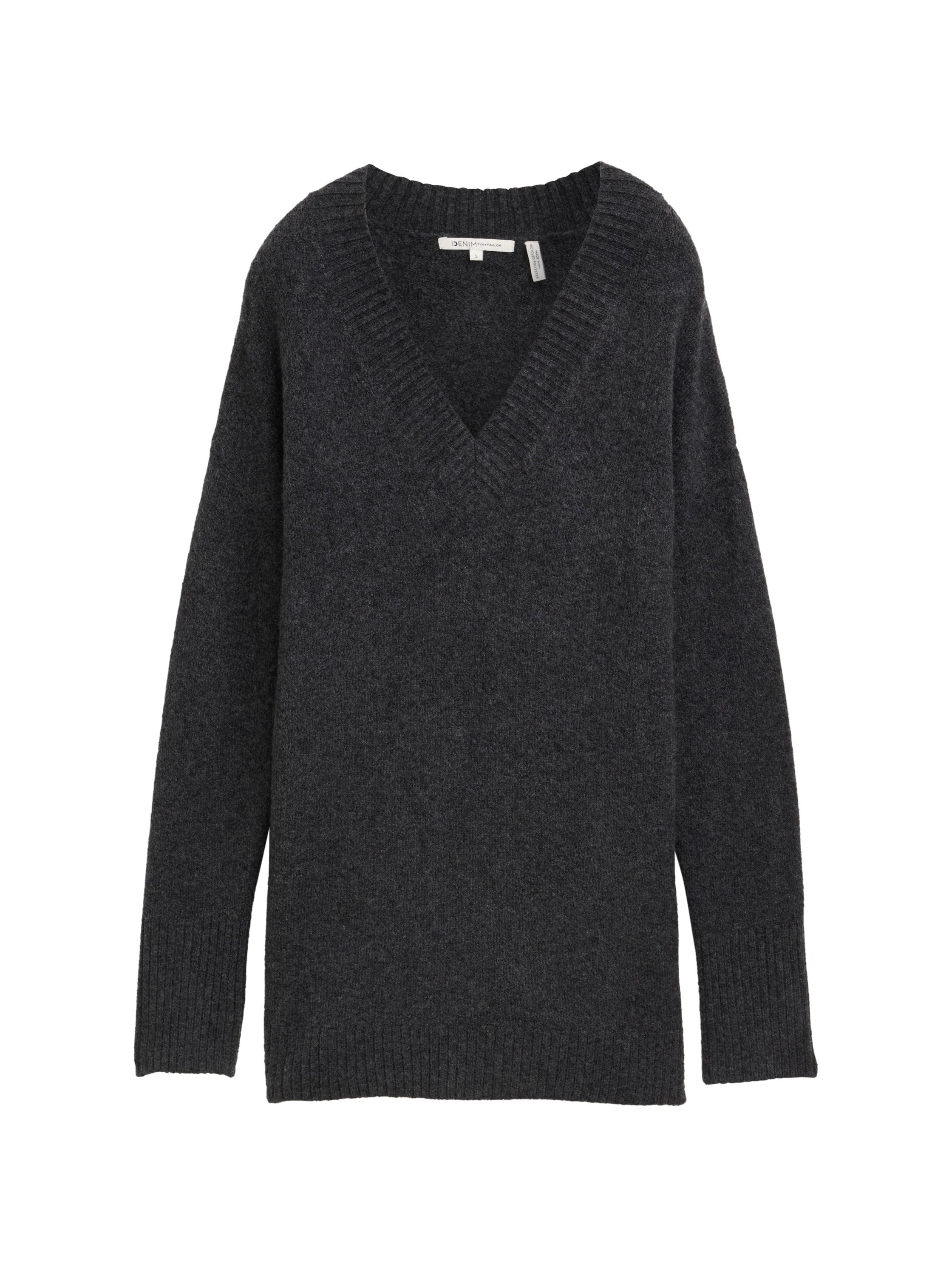 Tom Tailor Denim Lange trui in gemêleerde look
