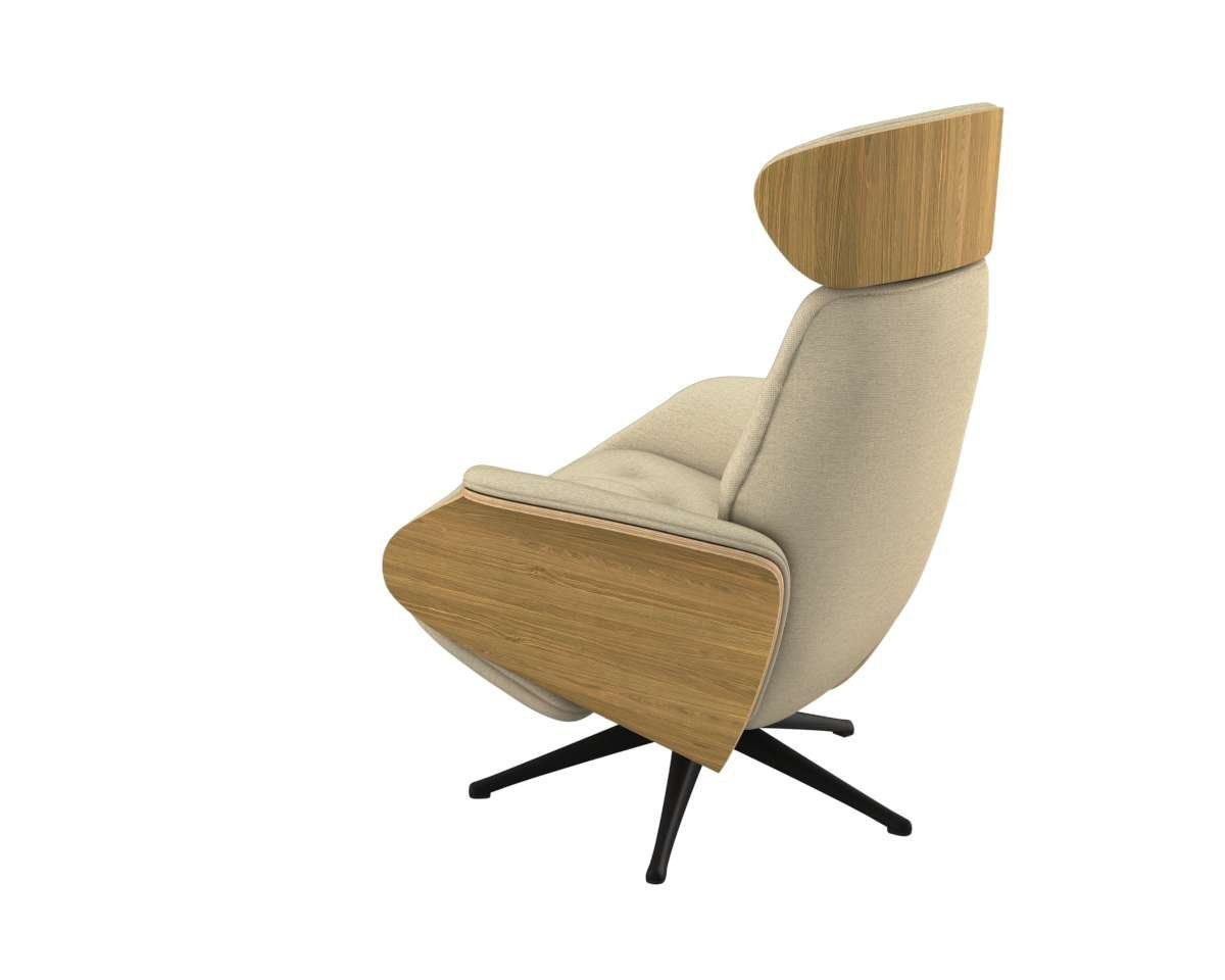 FLEXLUX Relaxfauteuil Volden praktische elektrische fauteuil Maat M, elektrische rug- en voetensteun, accu, armleuning Eiken, zwarte poot