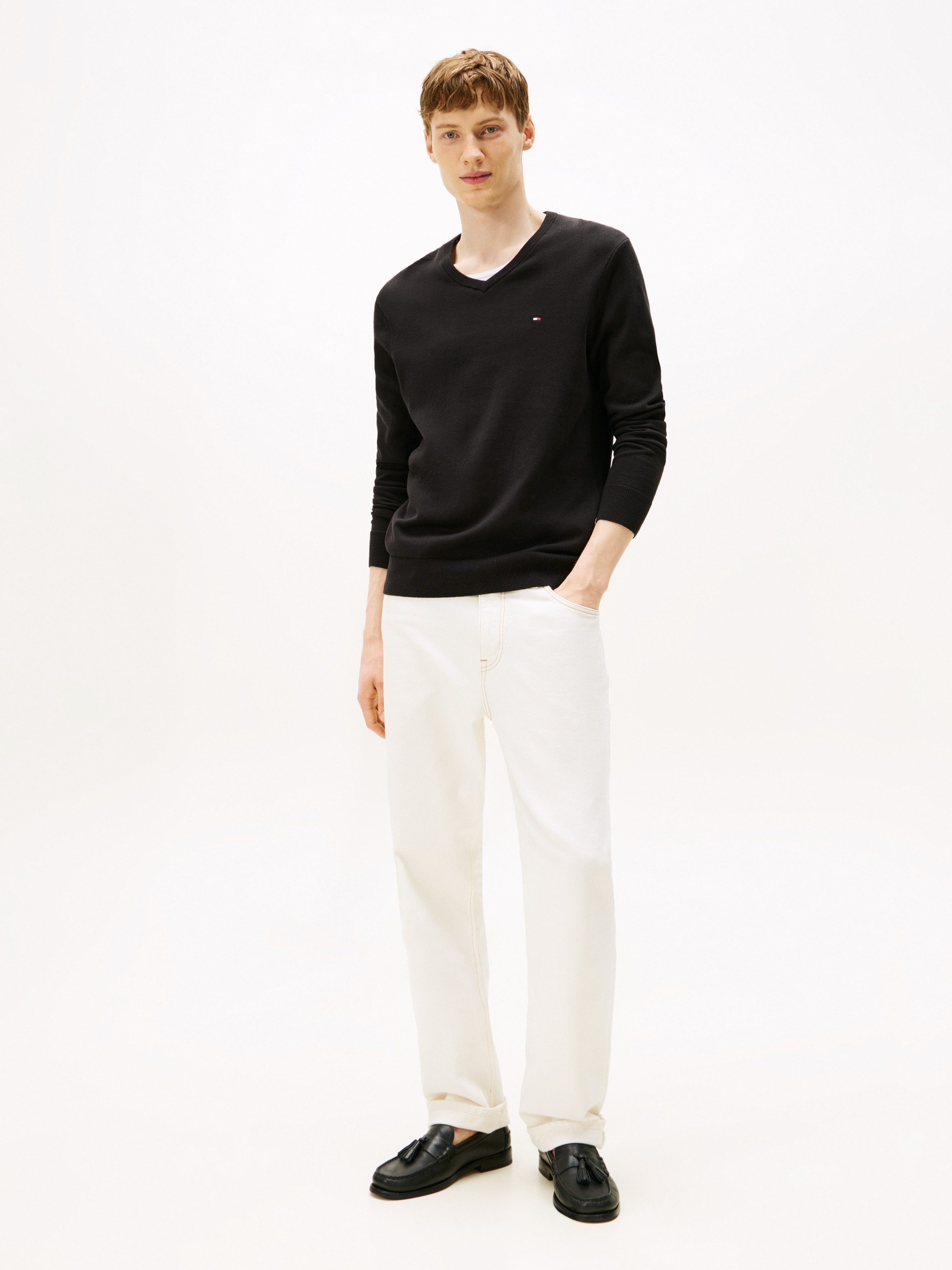 Tommy Hilfiger Gebreide trui ESSENTIAL COTTON V NECK