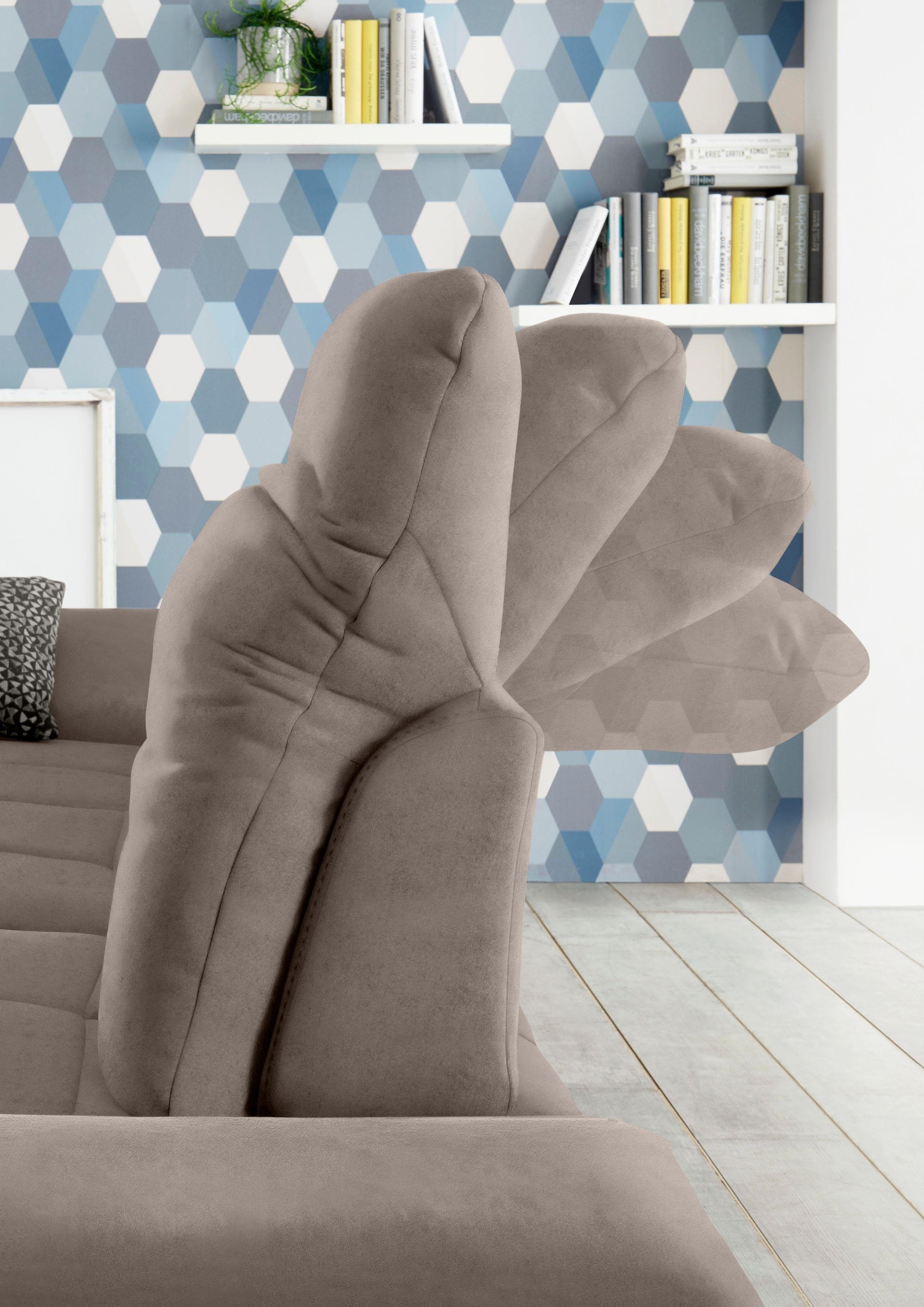 set one by Musterring Hoekbank SO 4100 met comfortabele pocketvering en hoofdeindeverstelling,