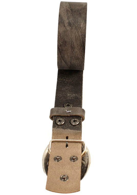 RETTUNGSRING by showroom 019° Leren riem met verwisselbare sluiting "ovaal geweven zilverkleur"