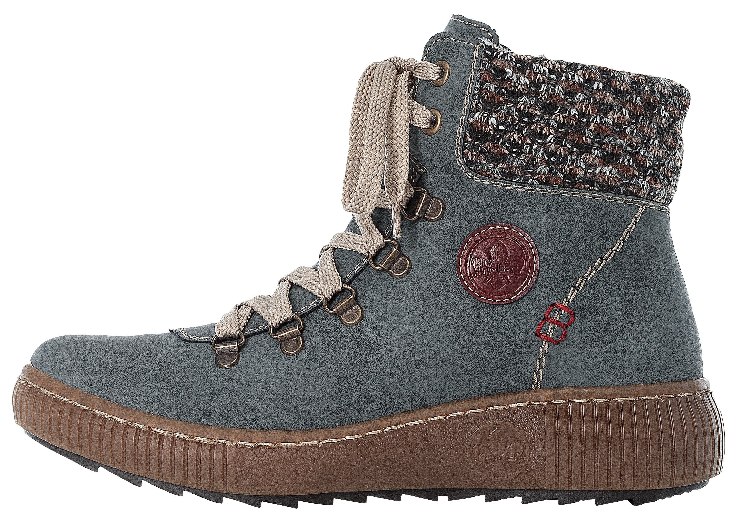 Rieker Winterlaarzen winterenkellaars, veterschoenen, outdoorlaarzen met warmvoering