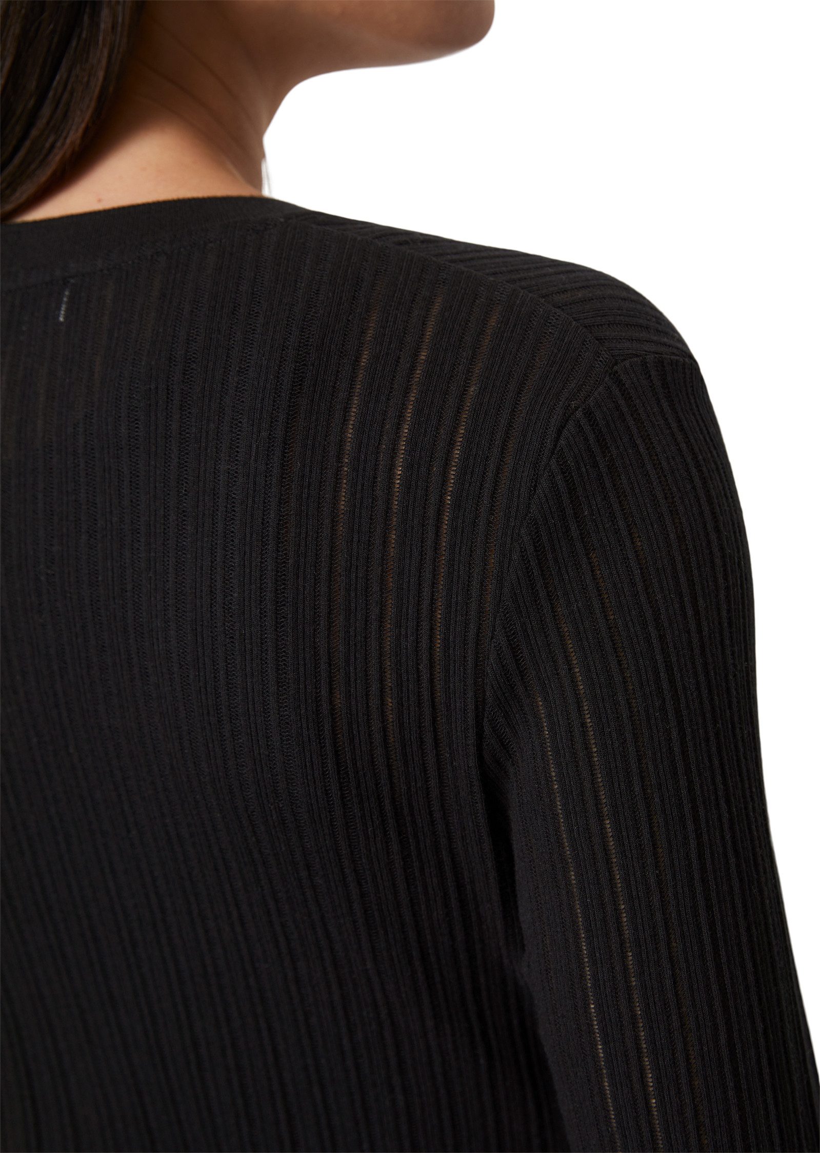 Marc O'Polo Vest Pointelle-cardigan regular, licht doorschijnend