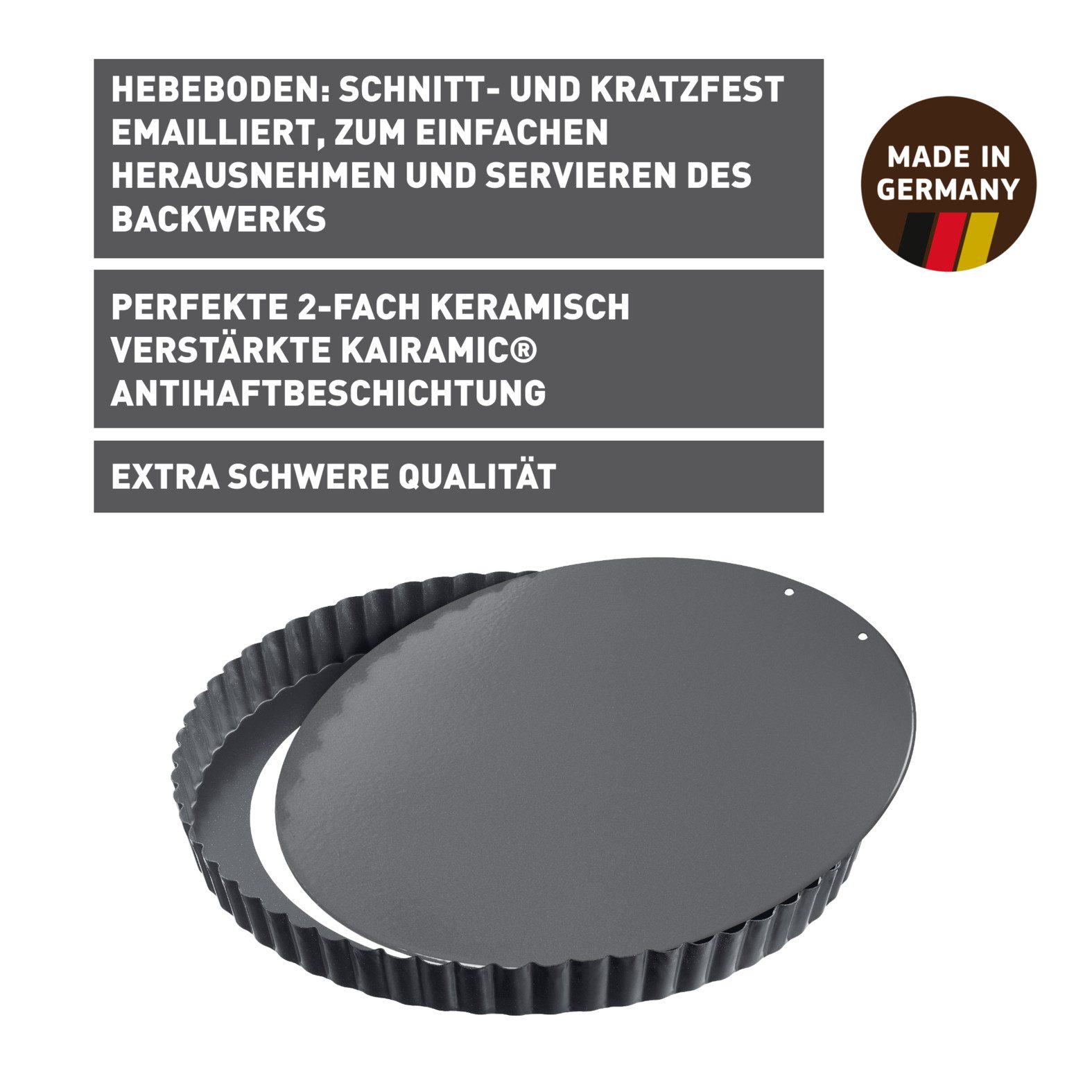 Kaiser Backformen Quichevorm La Forme Plus Anti-aanbak gecoat, ovenbestendig, Made in Germany